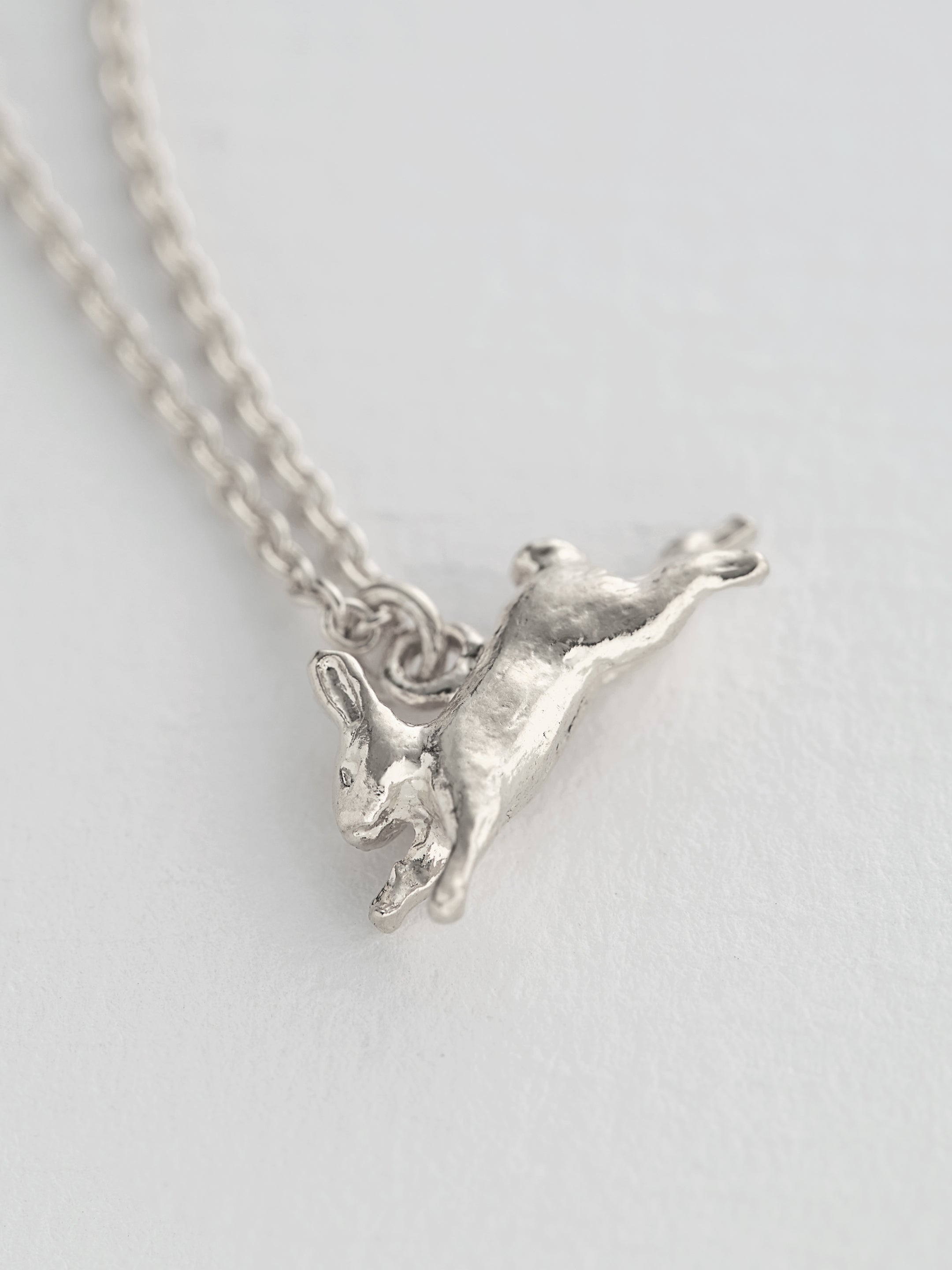 Leaping Rabbit Necklace - image 6 | silver