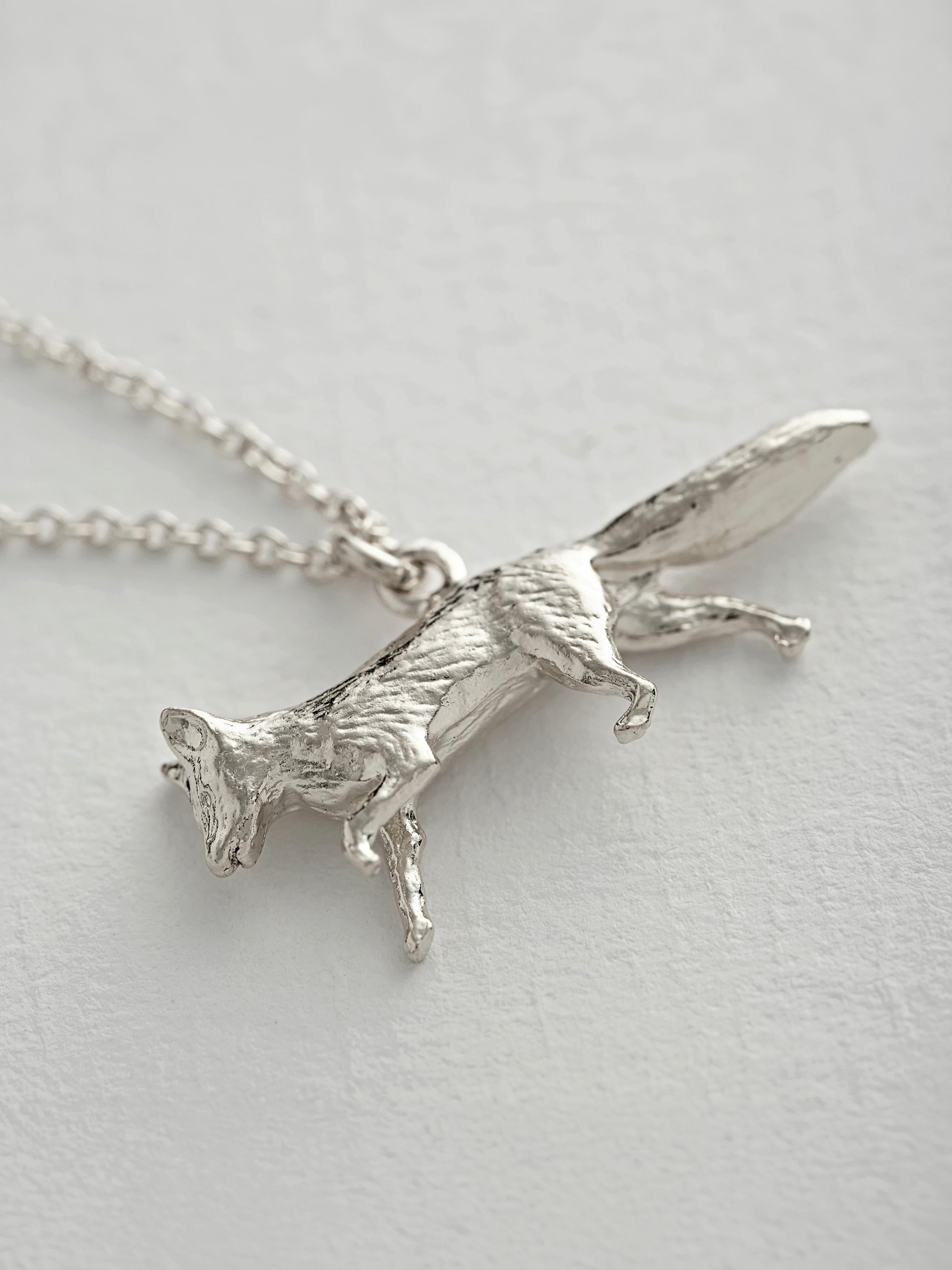 Prowling Fox Necklace - image 6 | silver