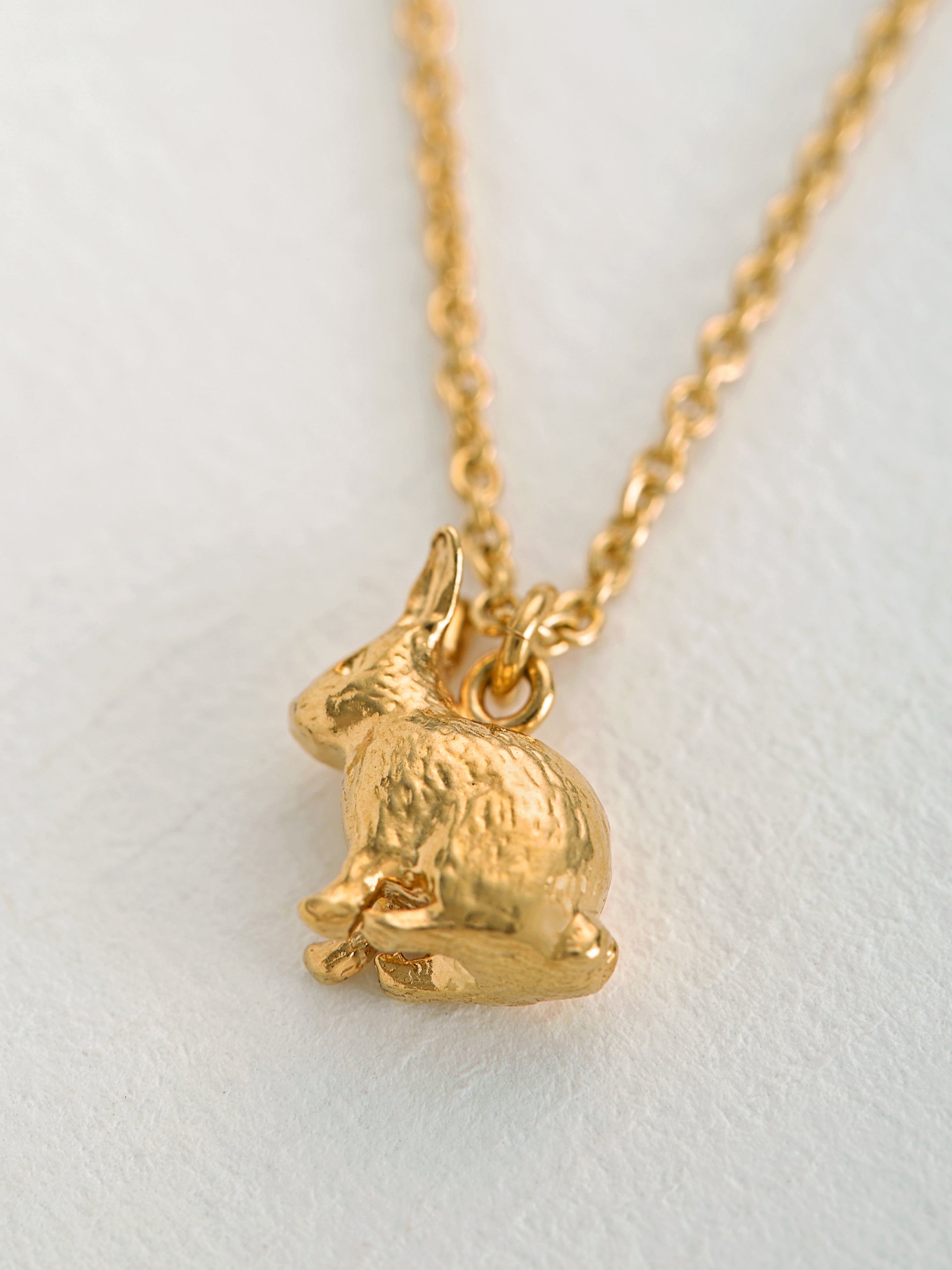 Sitting Bunny Necklace - image 4 | gold plate