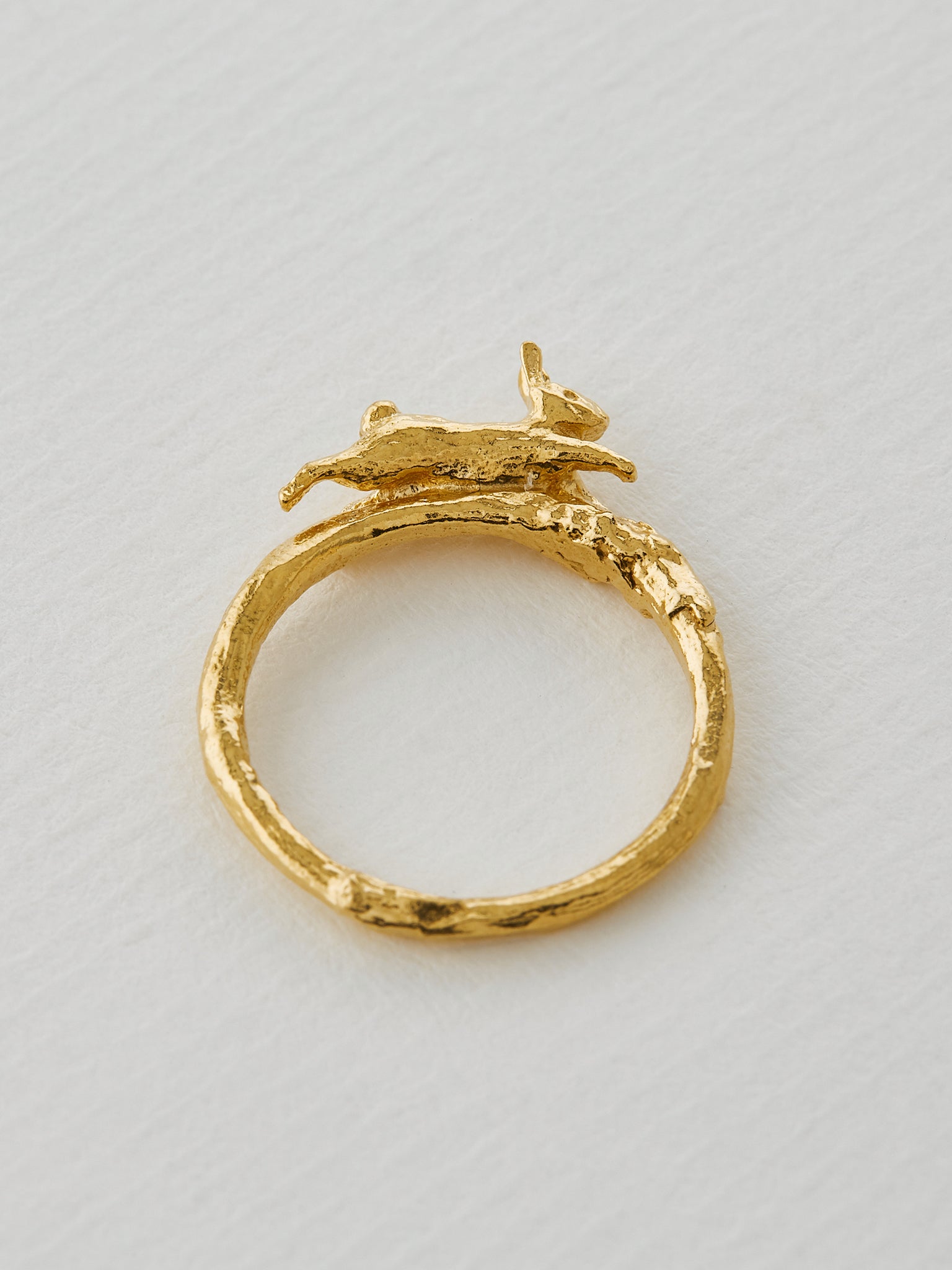 Leaping Rabbit Ring - image 3 | gold plate