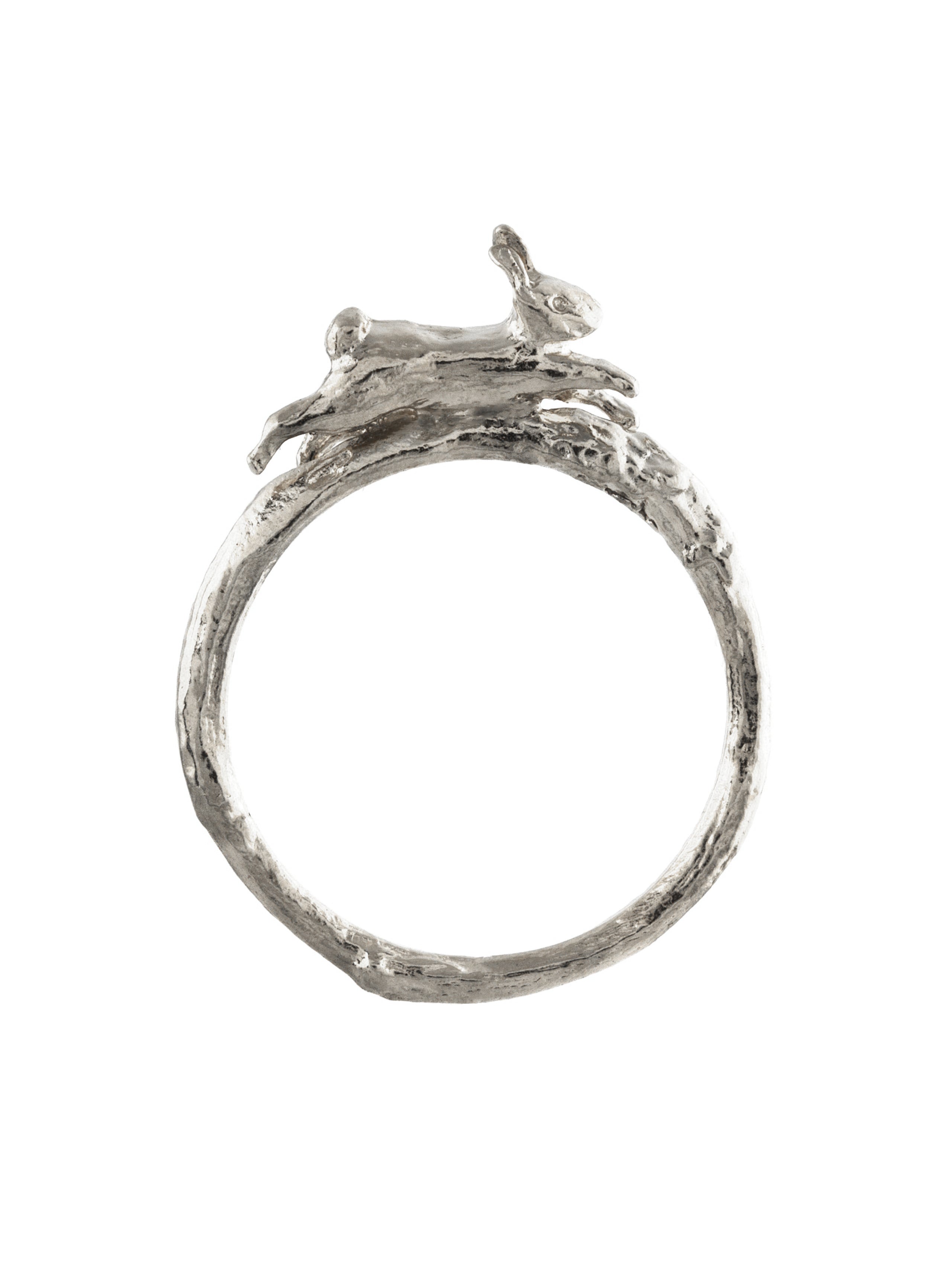 Leaping Rabbit Ring - image 4 | silver