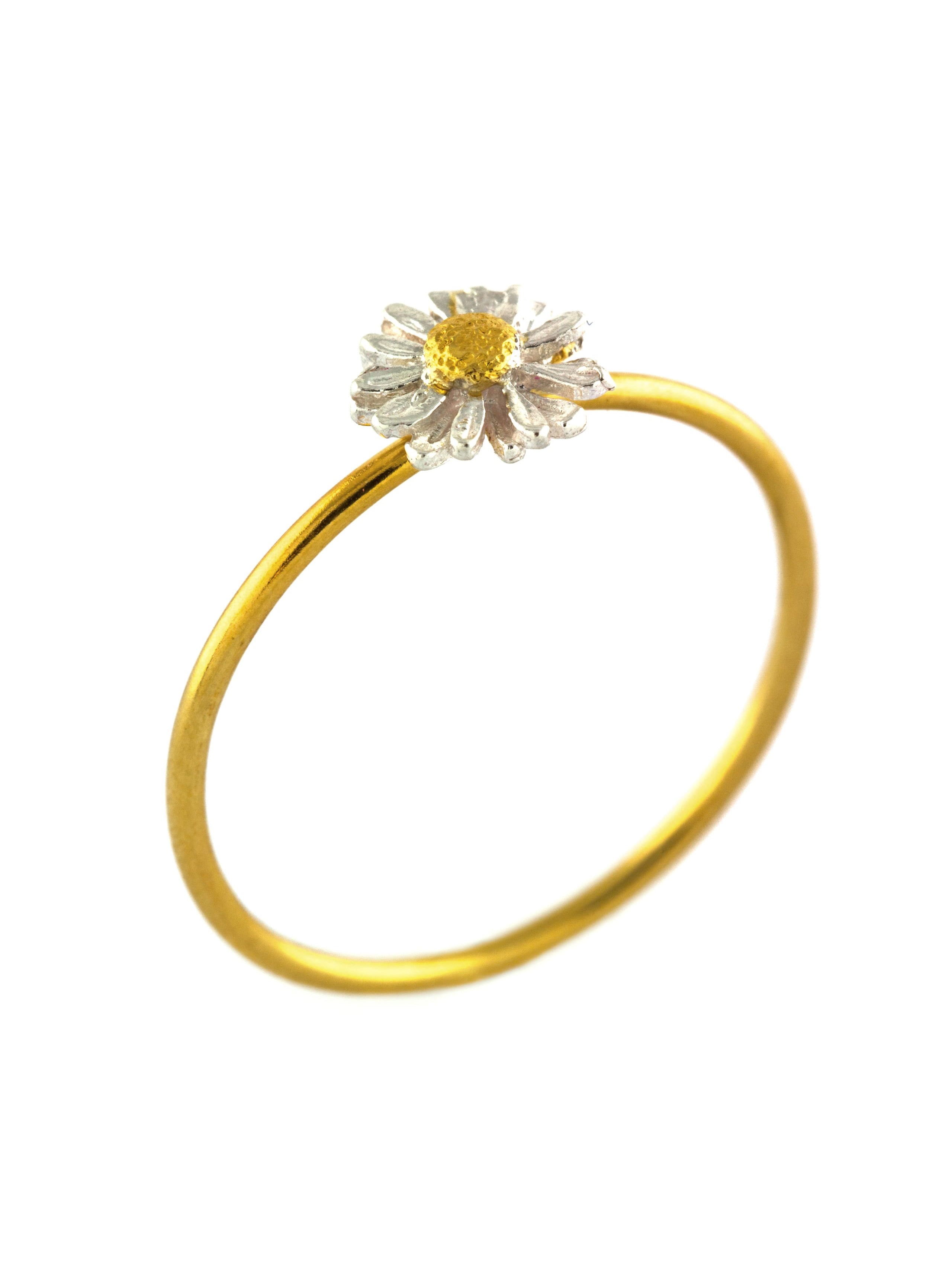 Tiny Daisy Ring - image 1 | silver & gold plate