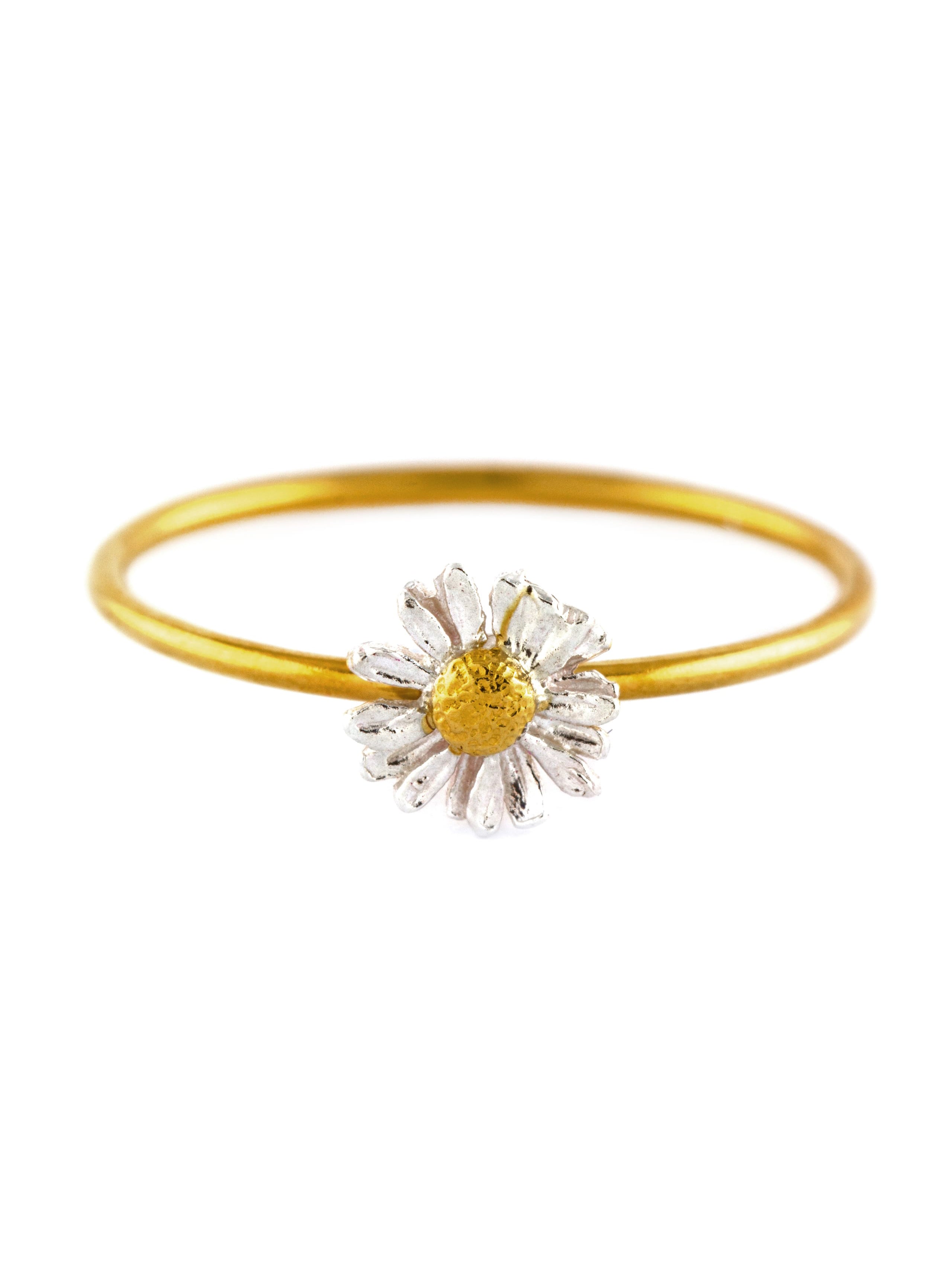 Tiny Daisy Ring - image 4 | silver & gold plate