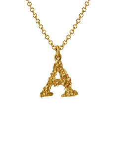 Teeny Tiny Floral Letter A Necklace