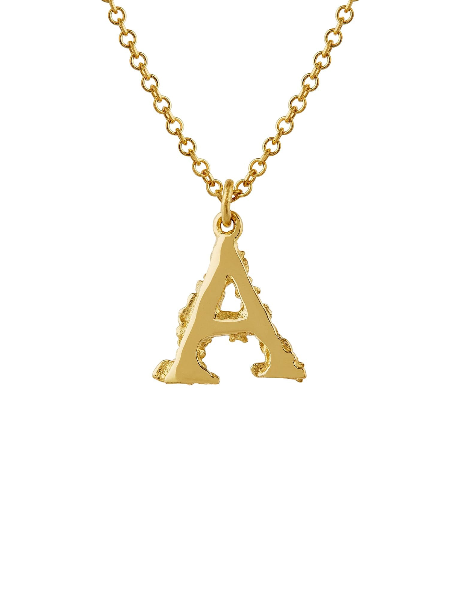 Teeny Tiny Floral Letter A Necklace - image 4 | 18ct yellow gold