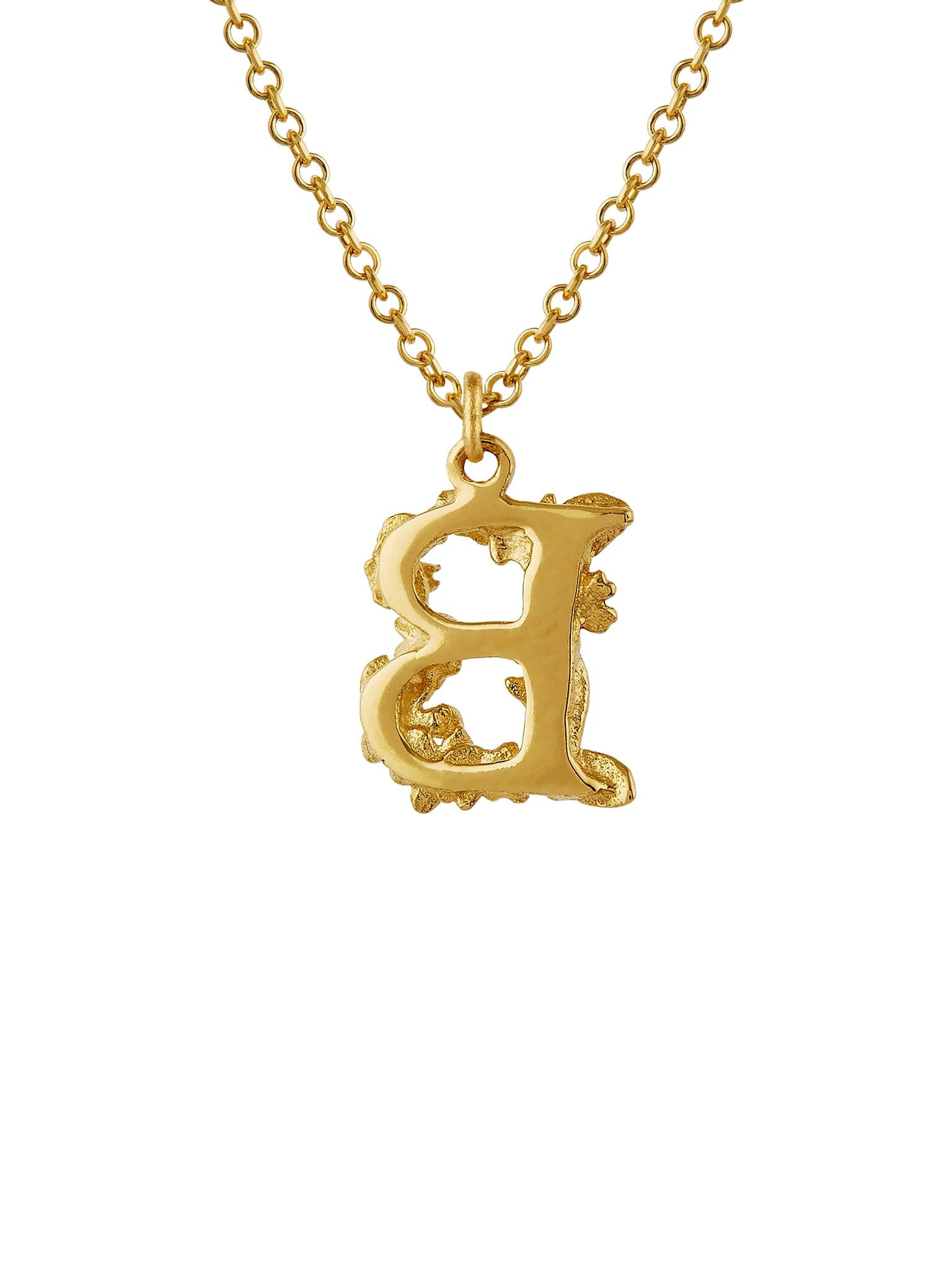 Teeny Tiny Floral Letter B Necklace - image 4 | 18ct yellow gold
