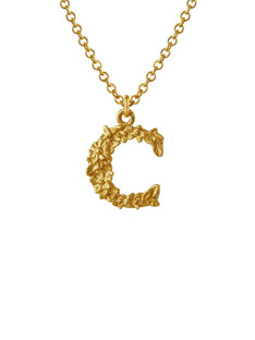 Teeny Tiny Floral Letter C Necklace