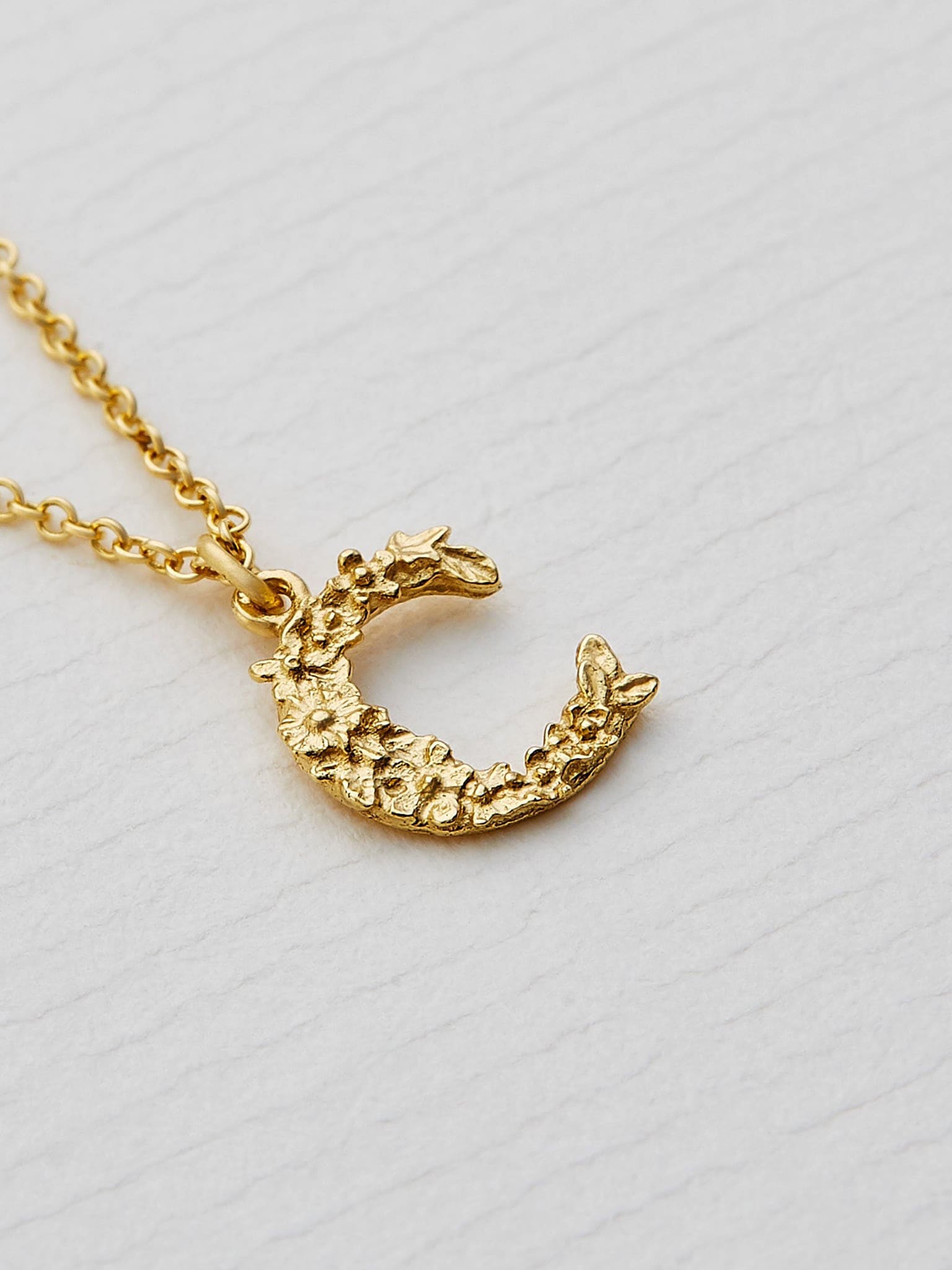 Teeny Tiny Floral Letter C Necklace - image 3 | 18ct yellow gold