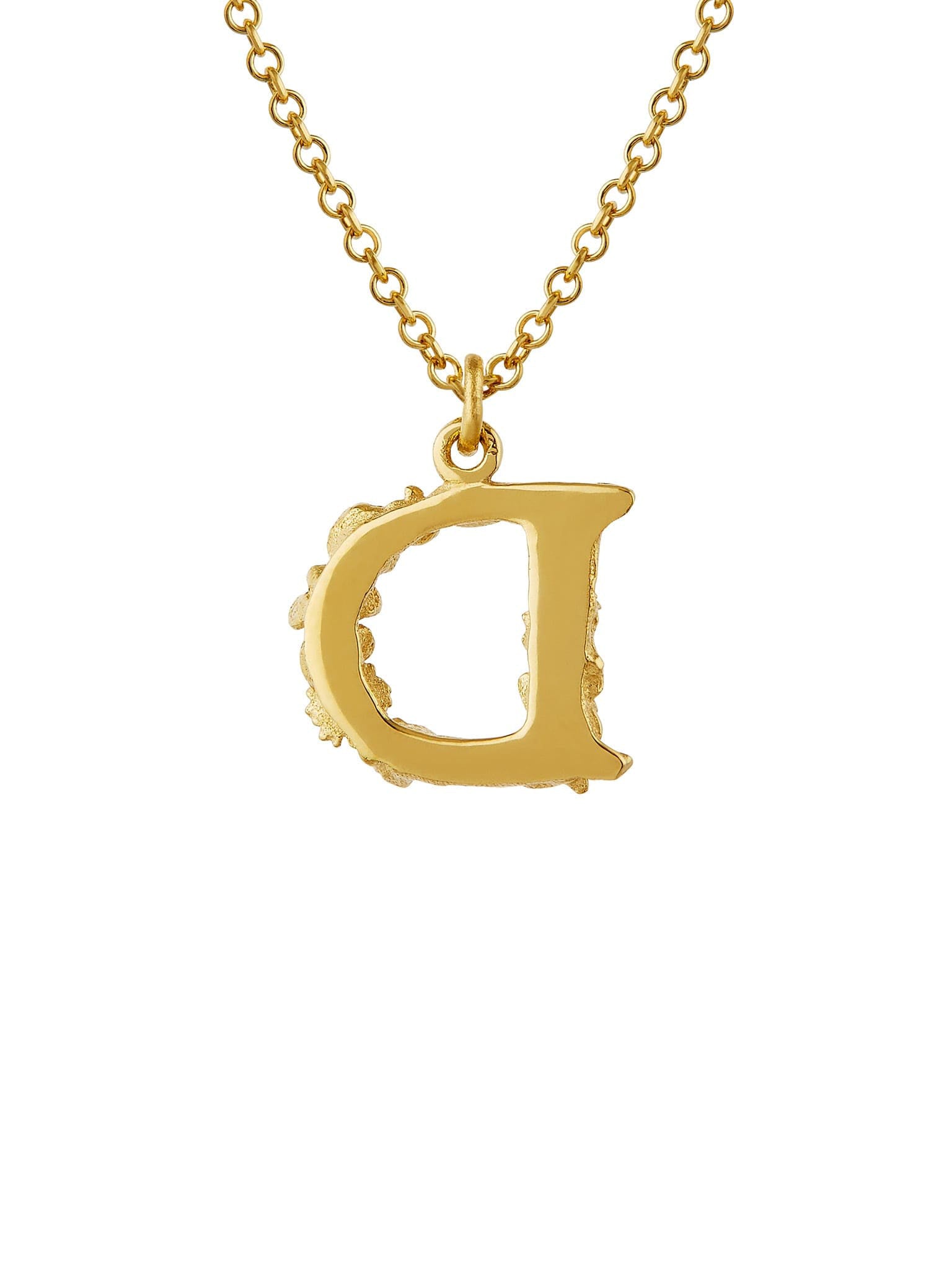 Teeny Tiny Floral Letter D Necklace - image 4 | 18ct yellow gold