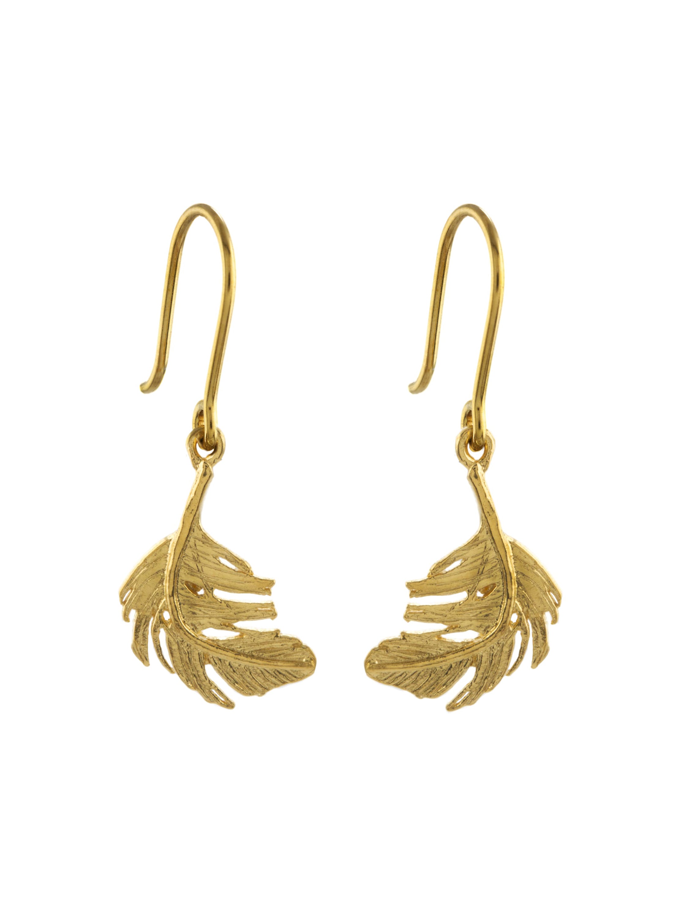 Little Feather Hook Earrings - image 1 | gold plate