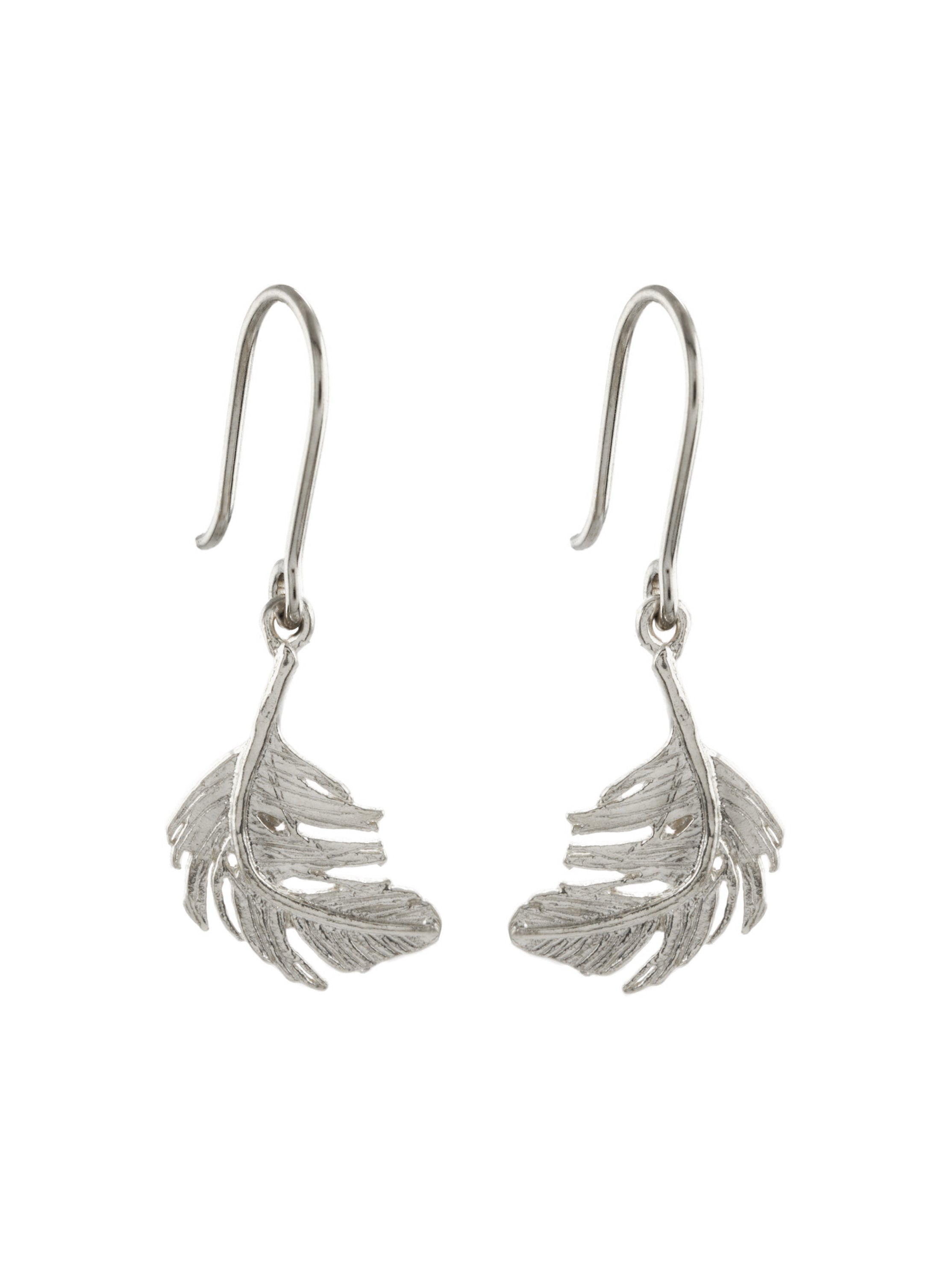 Little Feather Hook Earrings - image 5 | silver