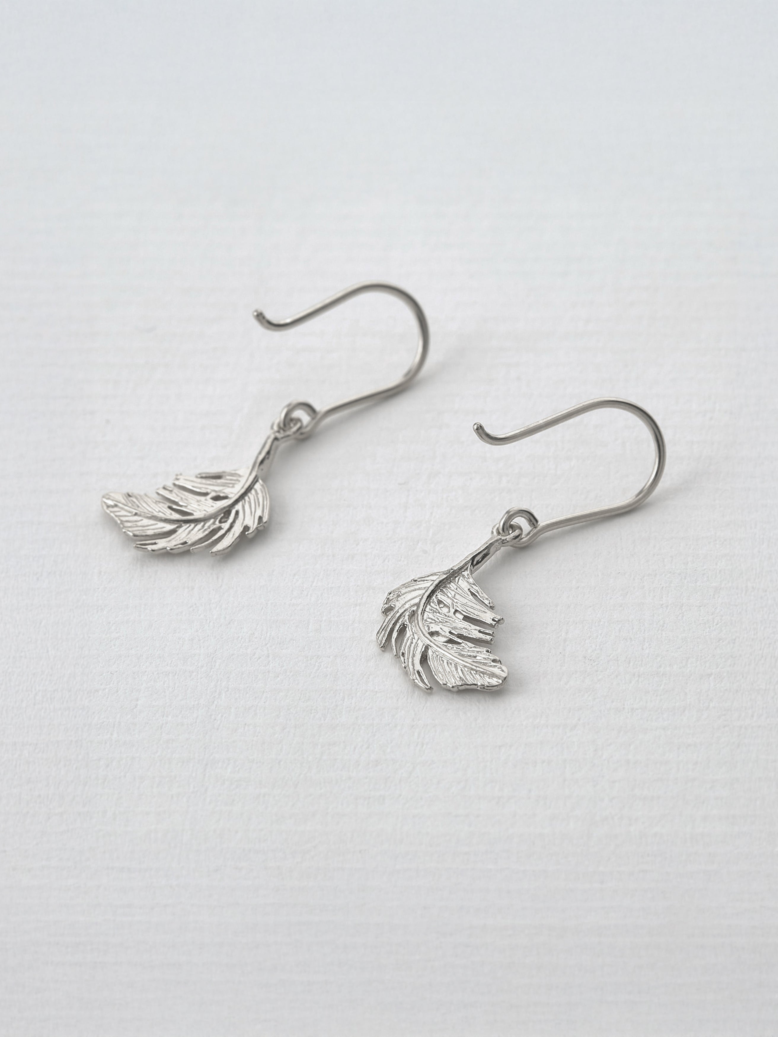 Little Feather Hook Earrings - image 8 | silver