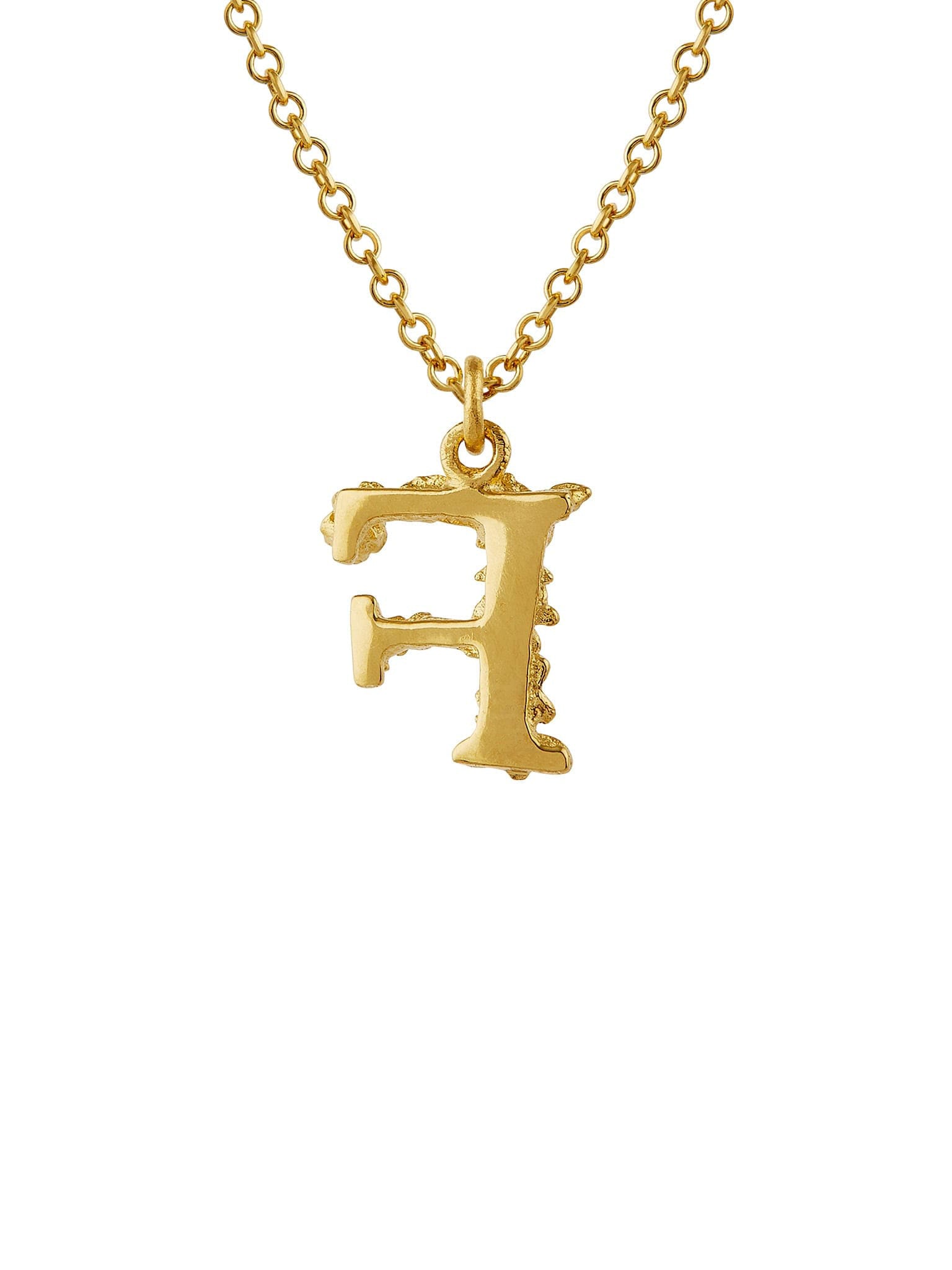 Teeny Tiny Floral Letter F Necklace - image 4 | 18ct yellow gold