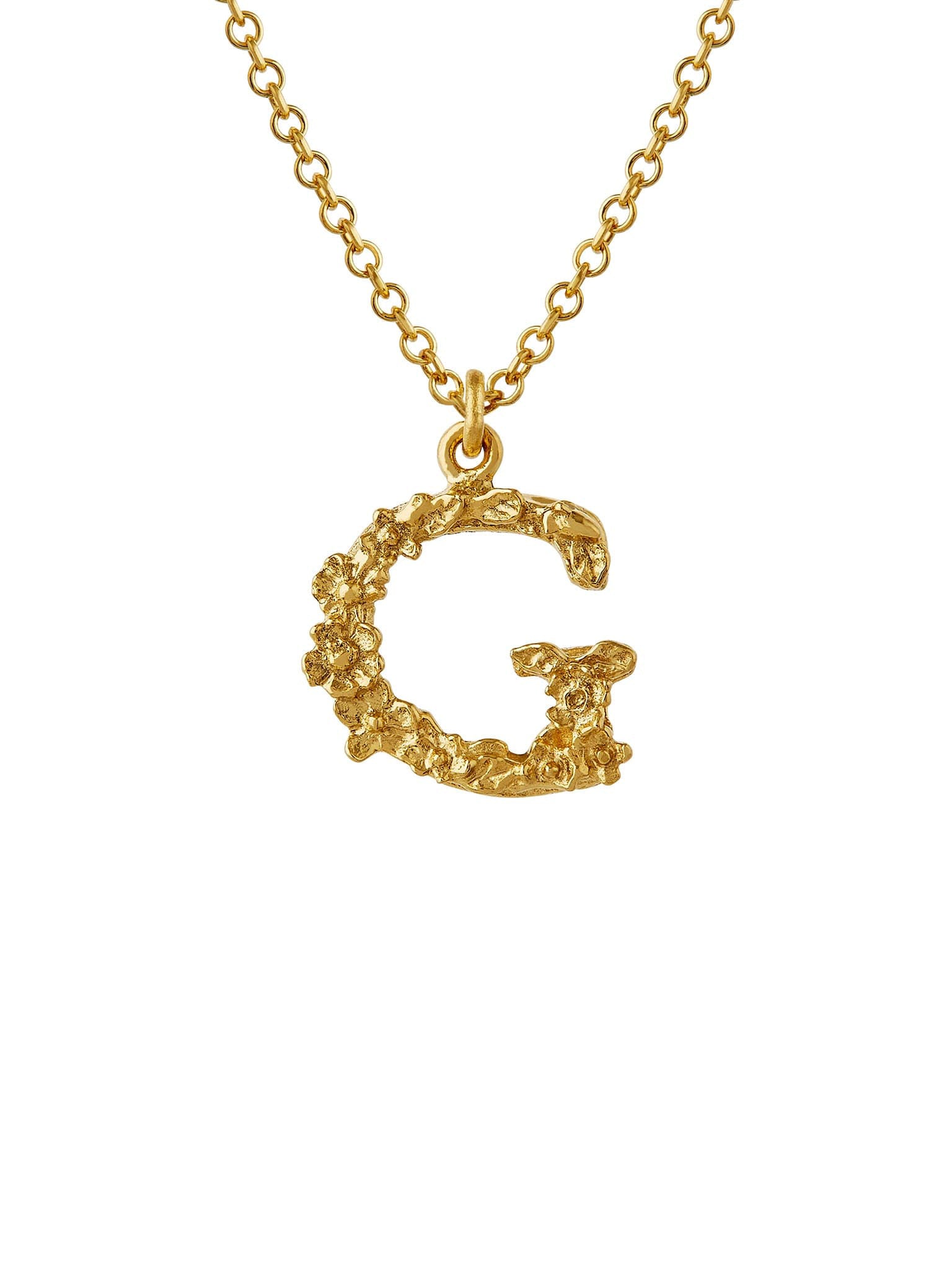 Teeny Tiny Floral Letter G Necklace - image 1 | 18ct yellow gold