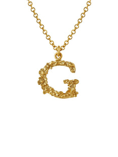 Teeny Tiny Floral Letter G Necklace