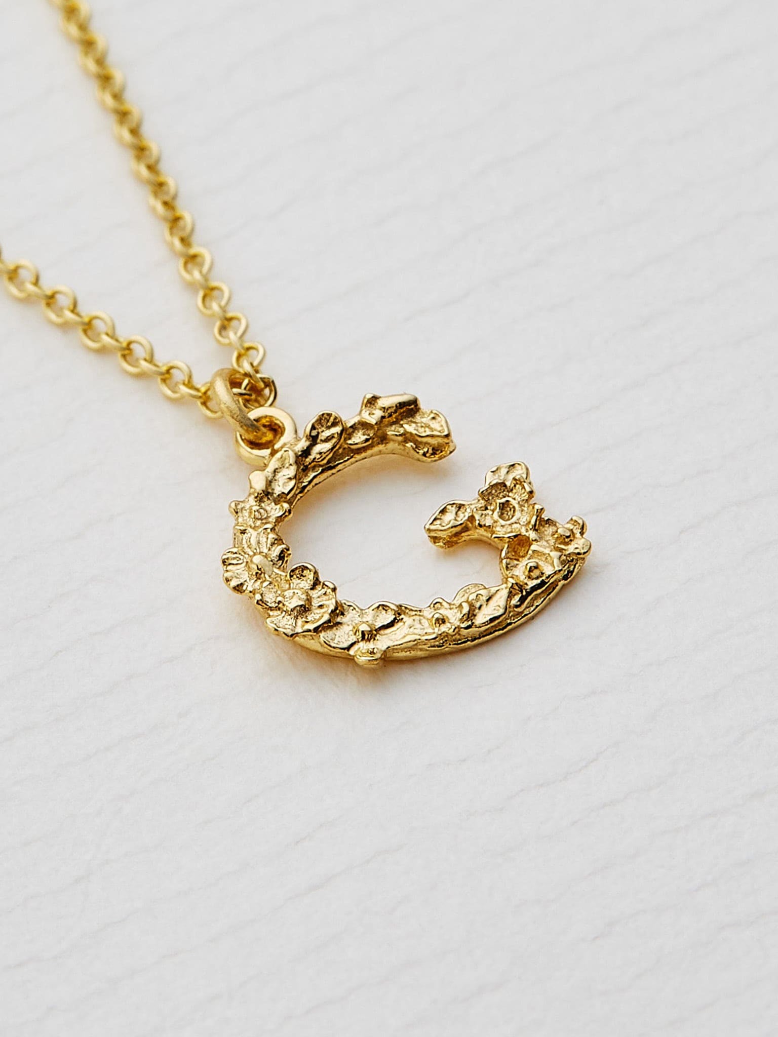 Teeny Tiny Floral Letter G Necklace - image 3 | 18ct yellow gold