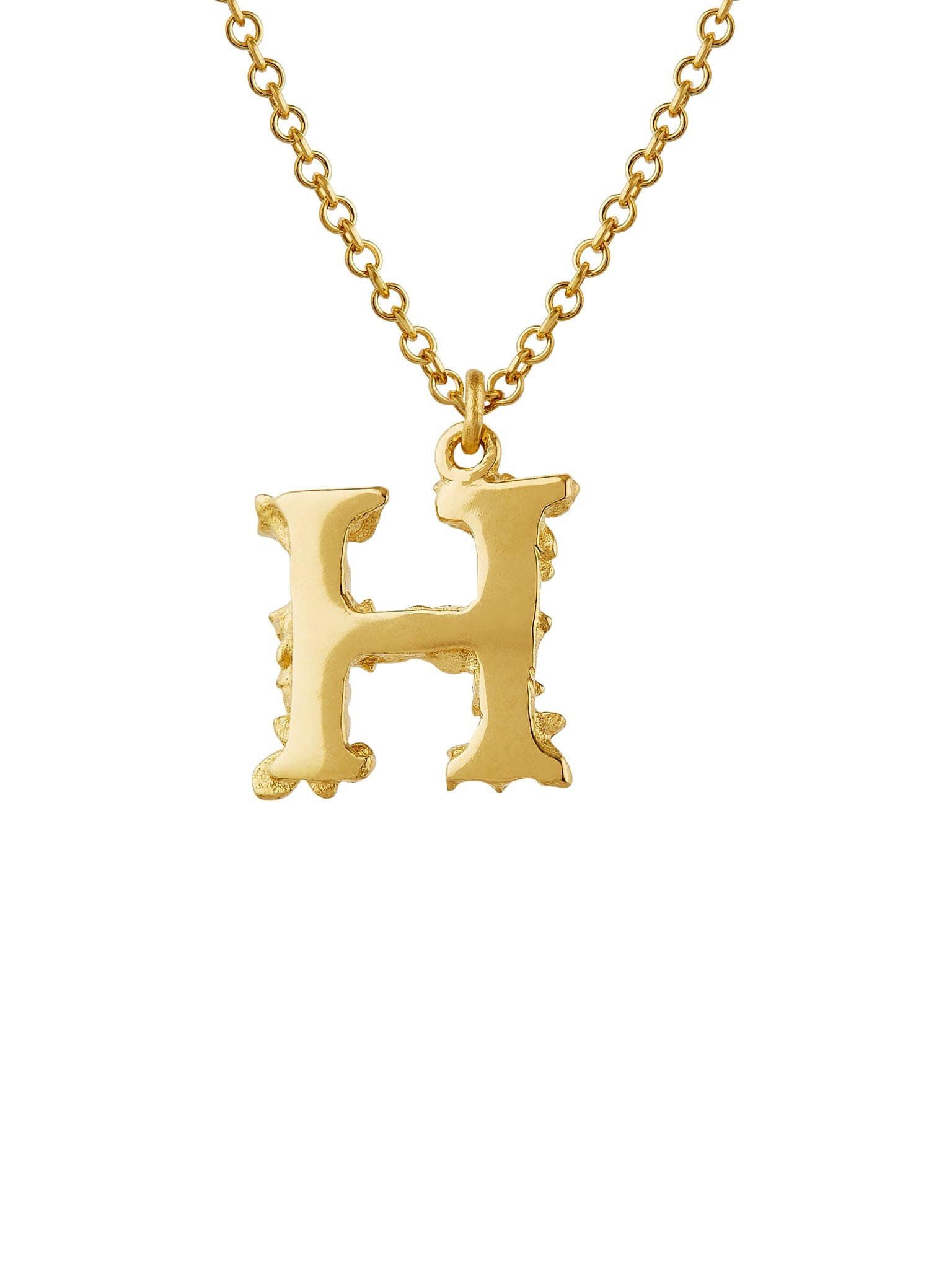 Teeny Tiny Floral Letter H Necklace - image 4 | 18ct yellow gold