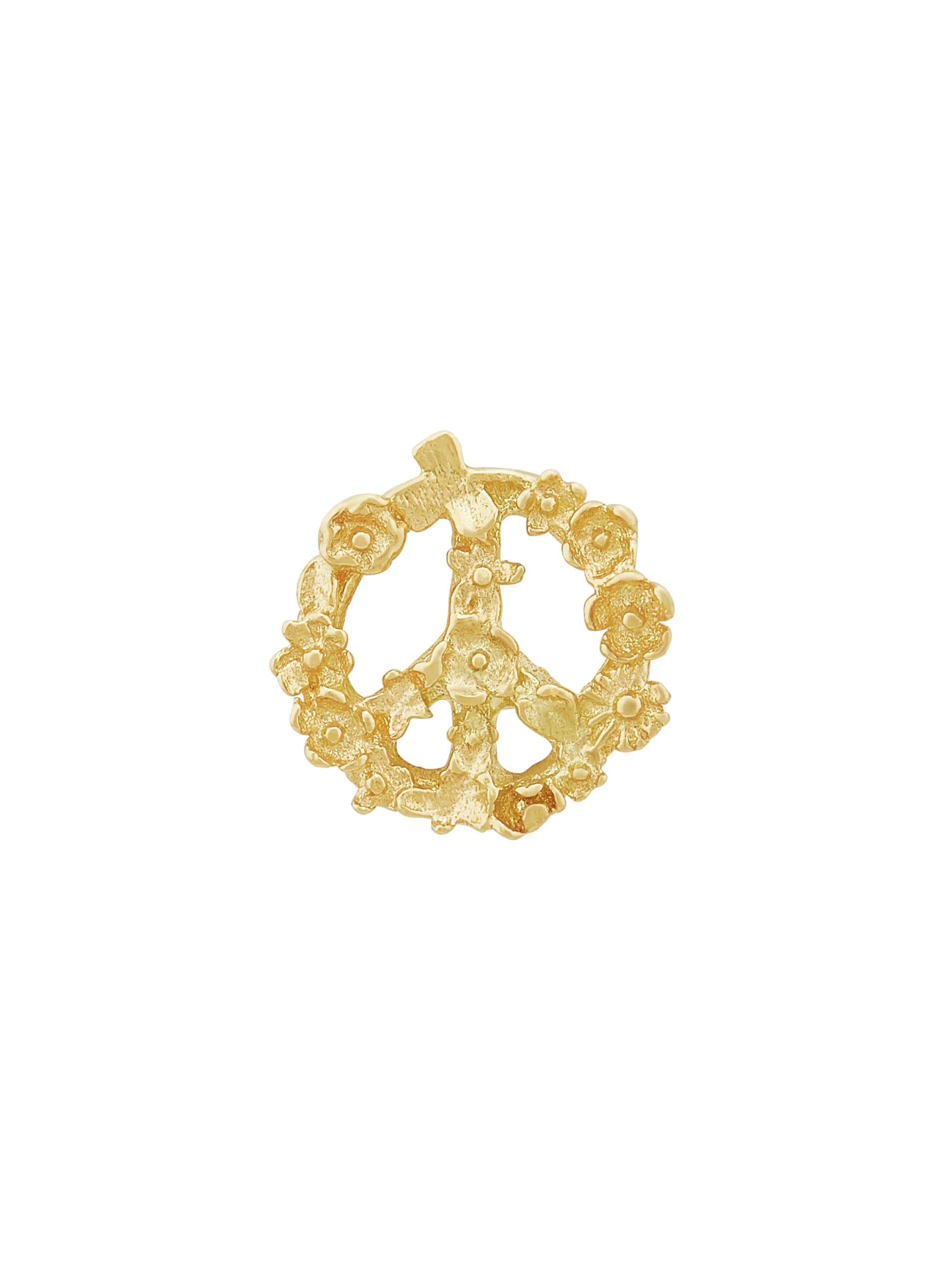 Tiny Floral Peace "Faith" Single Stud Earring - image 4 | 18ct yellow gold