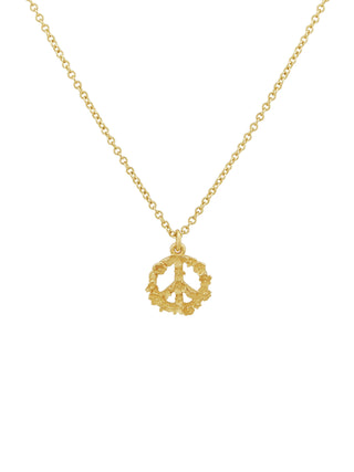 Tiny Floral Peace Sign "Faith" Necklace