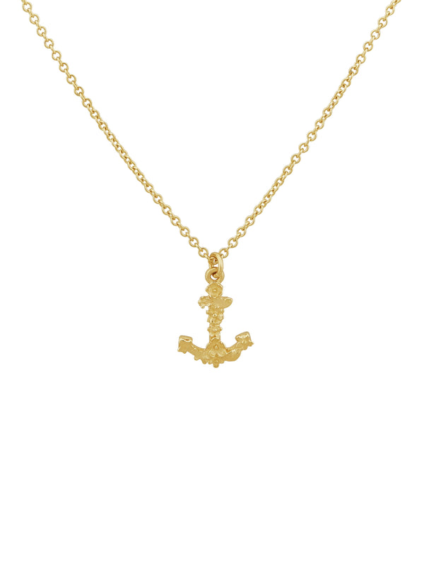 Tiny Floral Anchor "Hope" Necklace