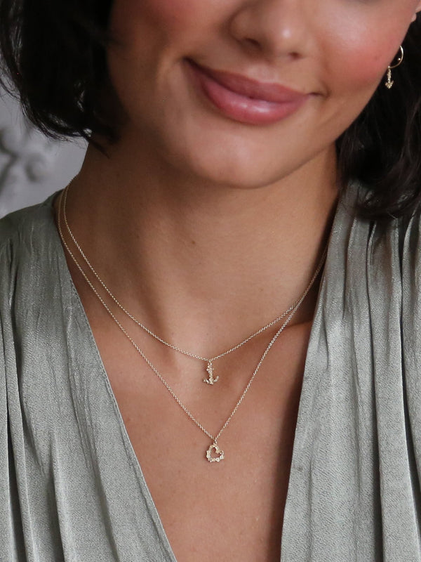 Tiny Floral Heart "Charity" Necklace