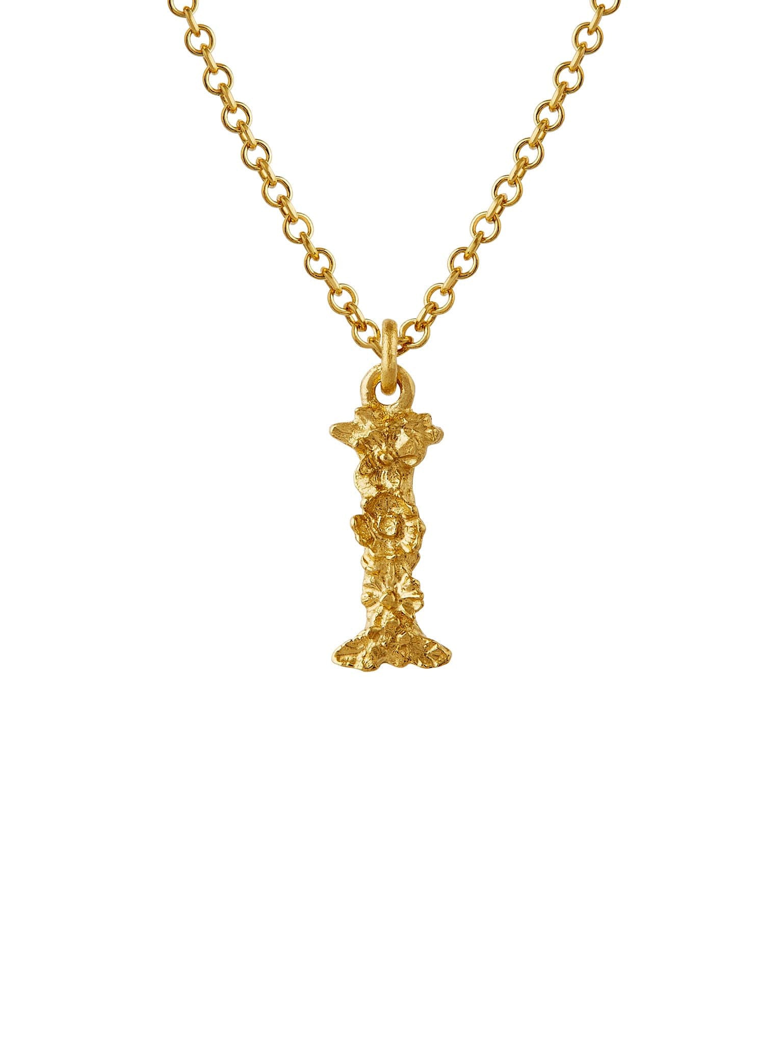 Teeny Tiny Floral Letter I Necklace - image 1 | 18ct yellow gold