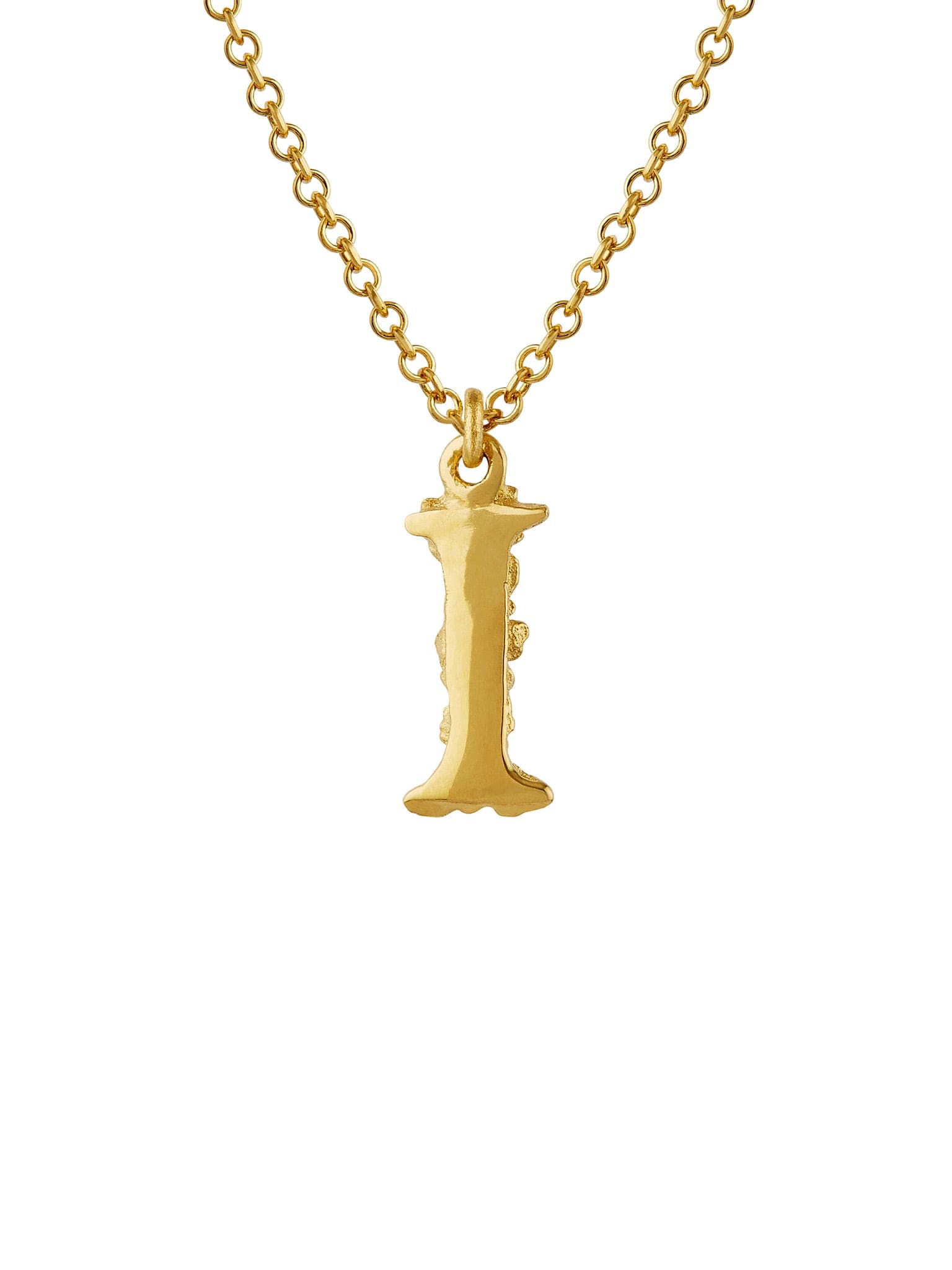 Teeny Tiny Floral Letter I Necklace - image 4 | 18ct yellow gold