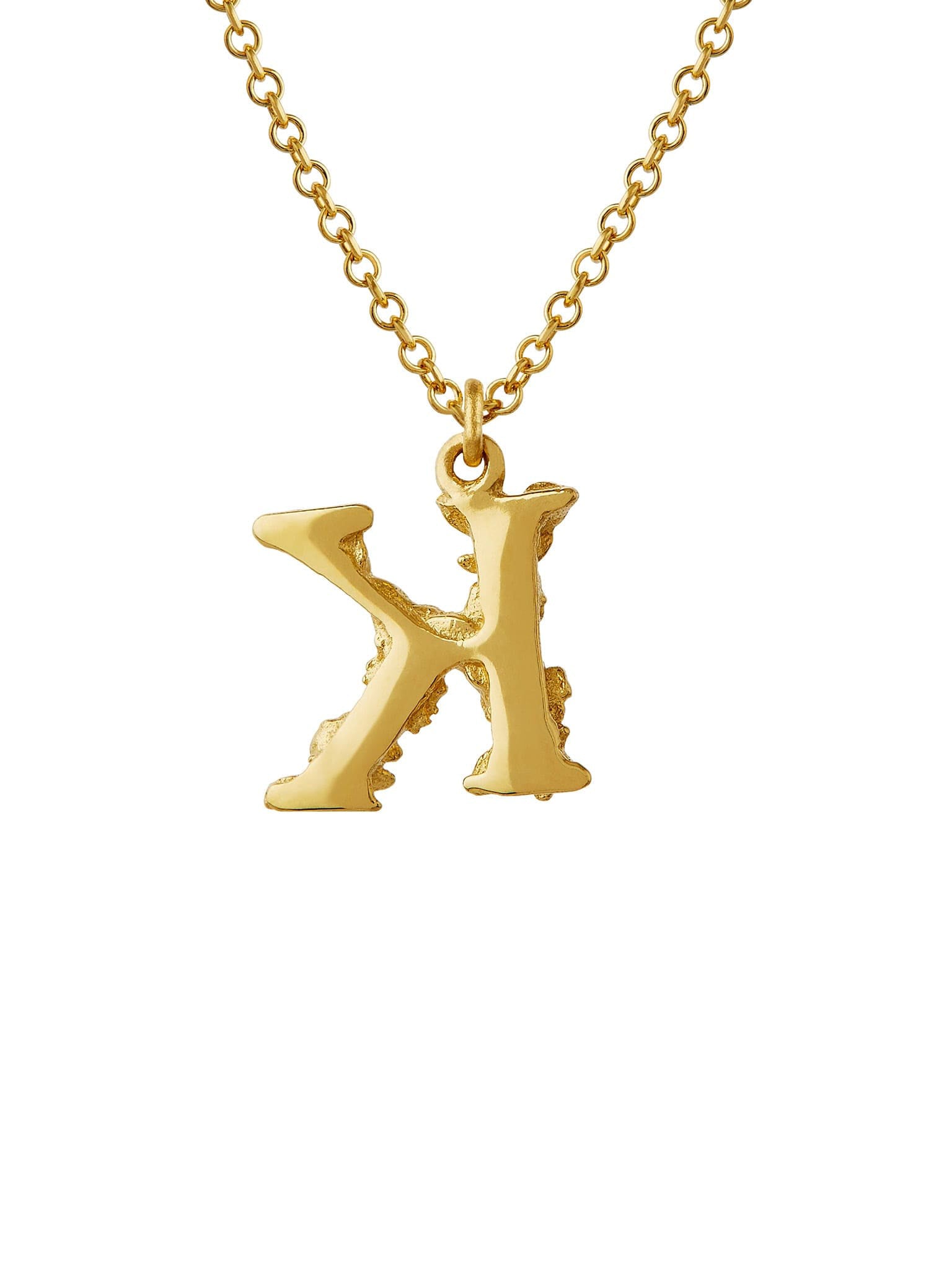 Teeny Tiny Floral Letter K Necklace - image 4 | 18ct yellow gold