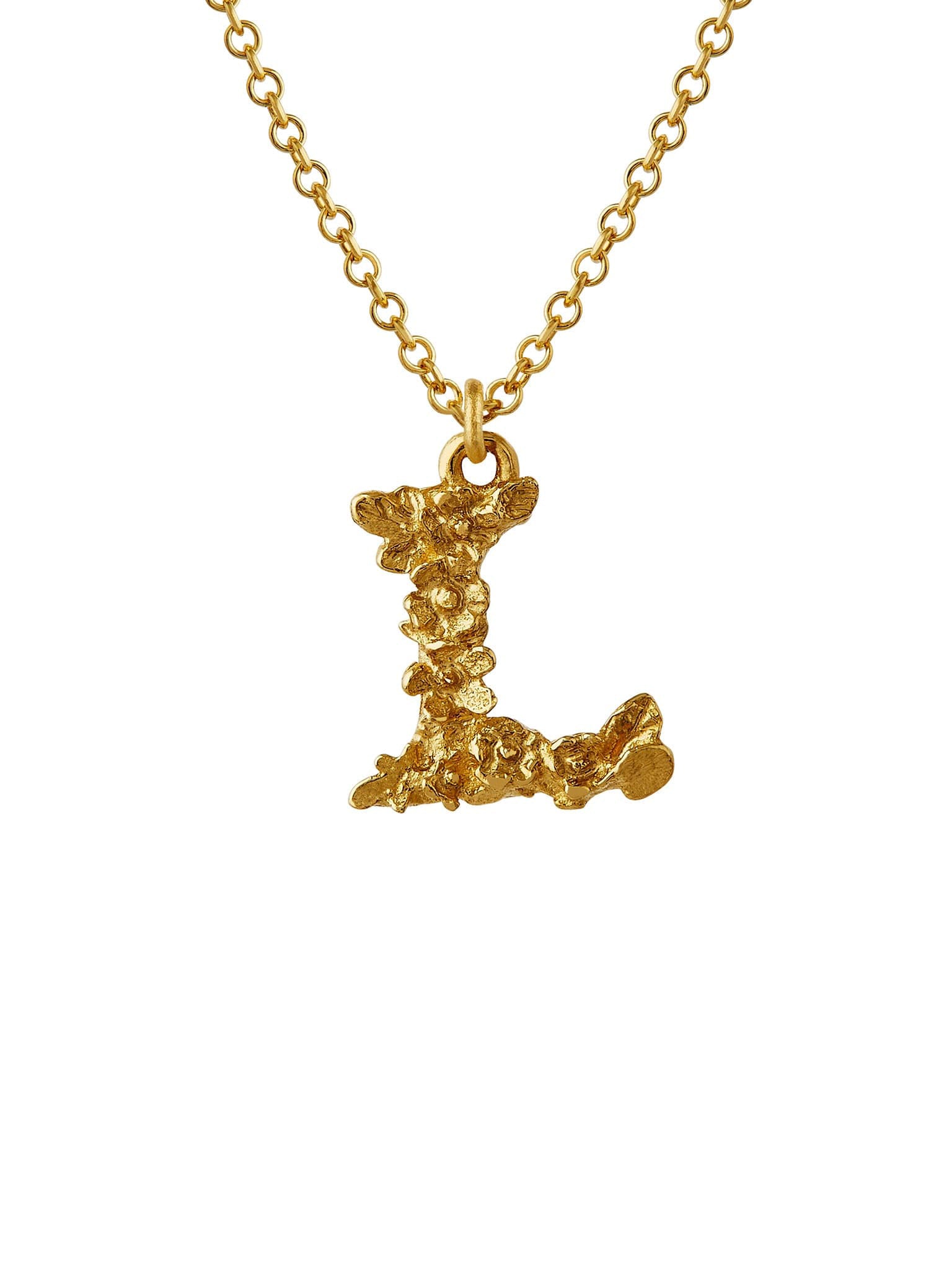 Teeny Tiny Floral Letter L Necklace - image 1 | 18ct yellow gold