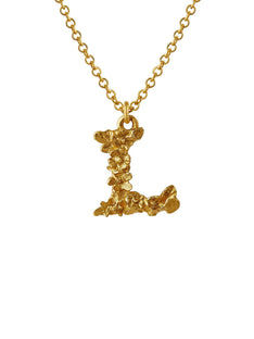 Teeny Tiny Floral Letter L Necklace