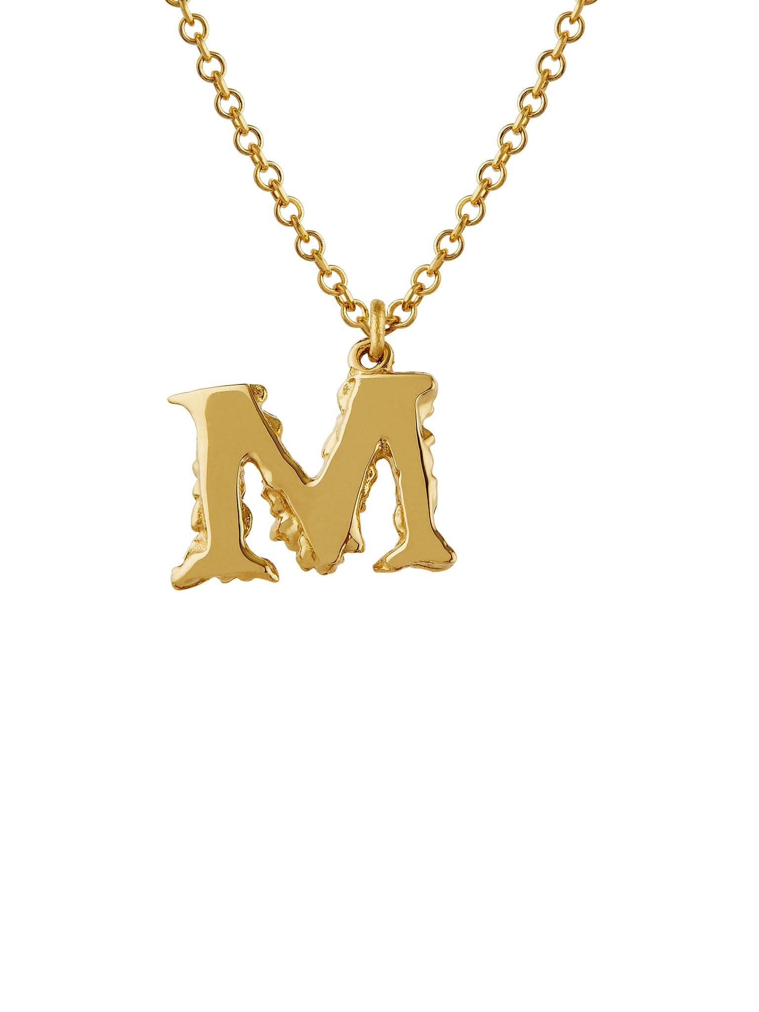 Teeny Tiny Floral Letter M Necklace - image 4 | 18ct yellow gold