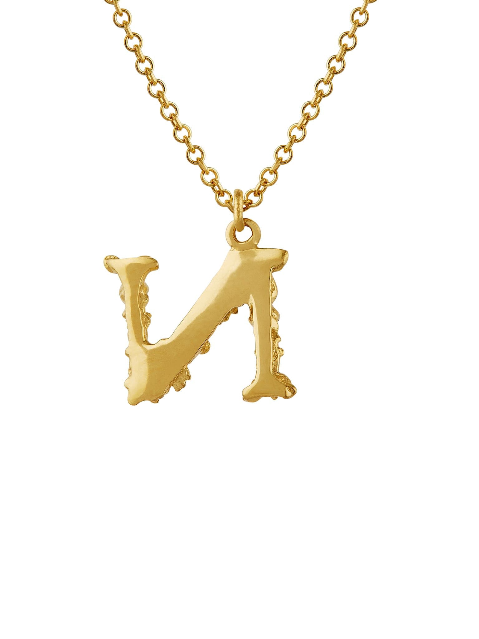 Teeny Tiny Floral Letter N Necklace - image 4 | 18ct yellow gold