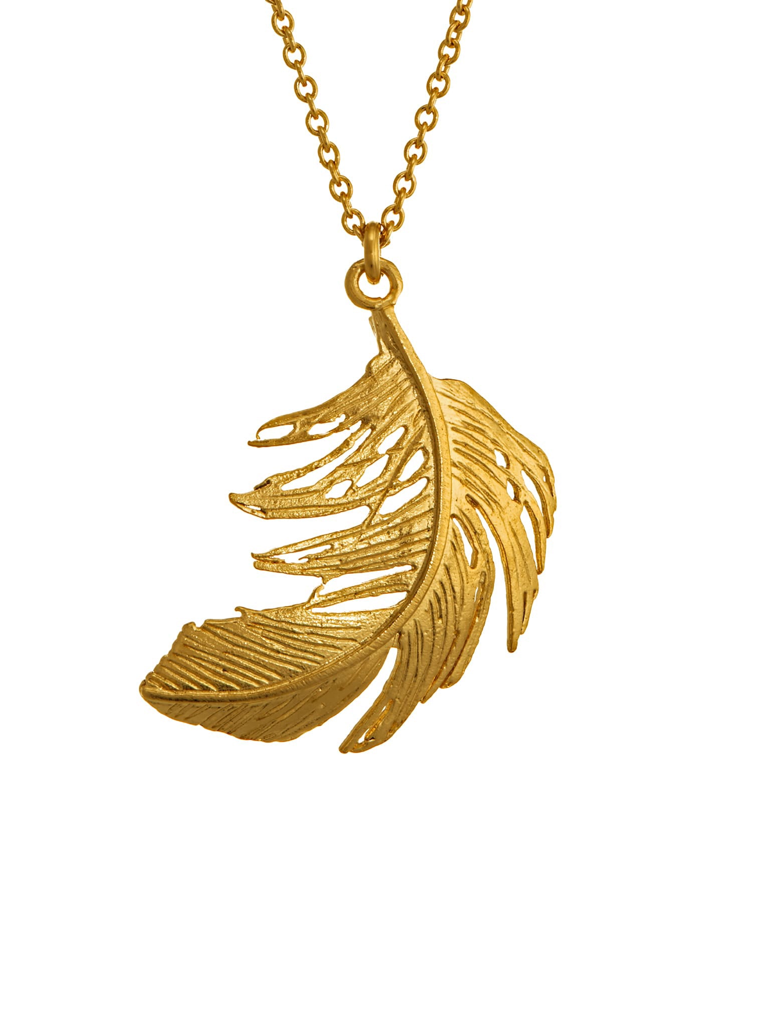 Big Feather Necklace - image 4 | gold plate