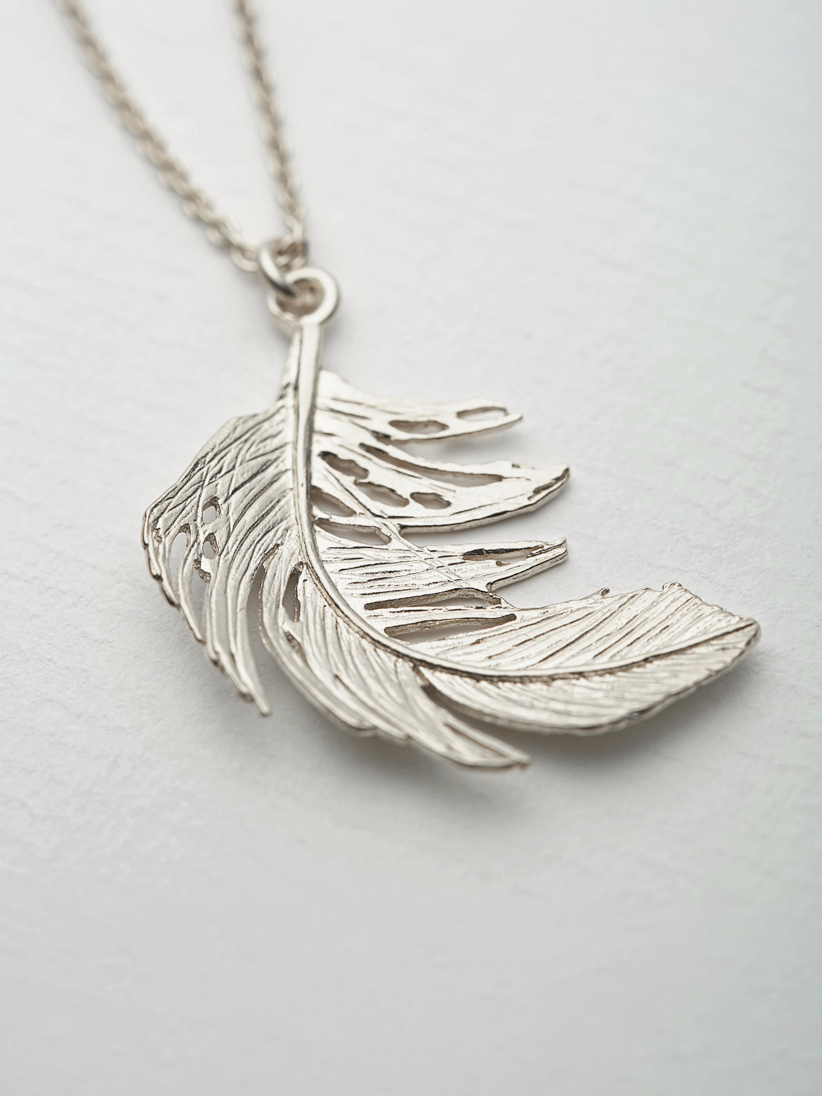 Big Feather Necklace - image 6 | silver