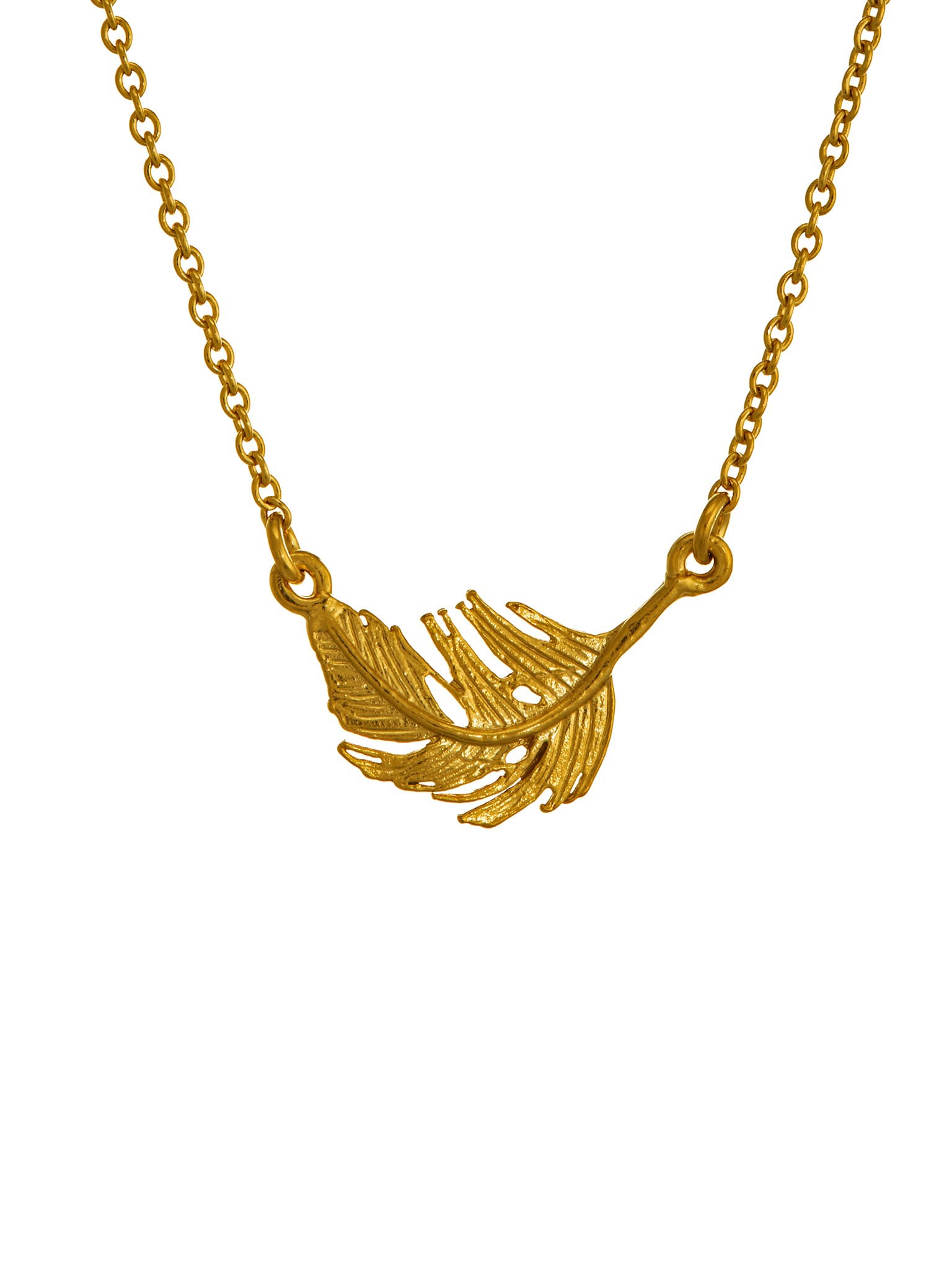 Little Feather Inline Necklace - image 6 | gold plate