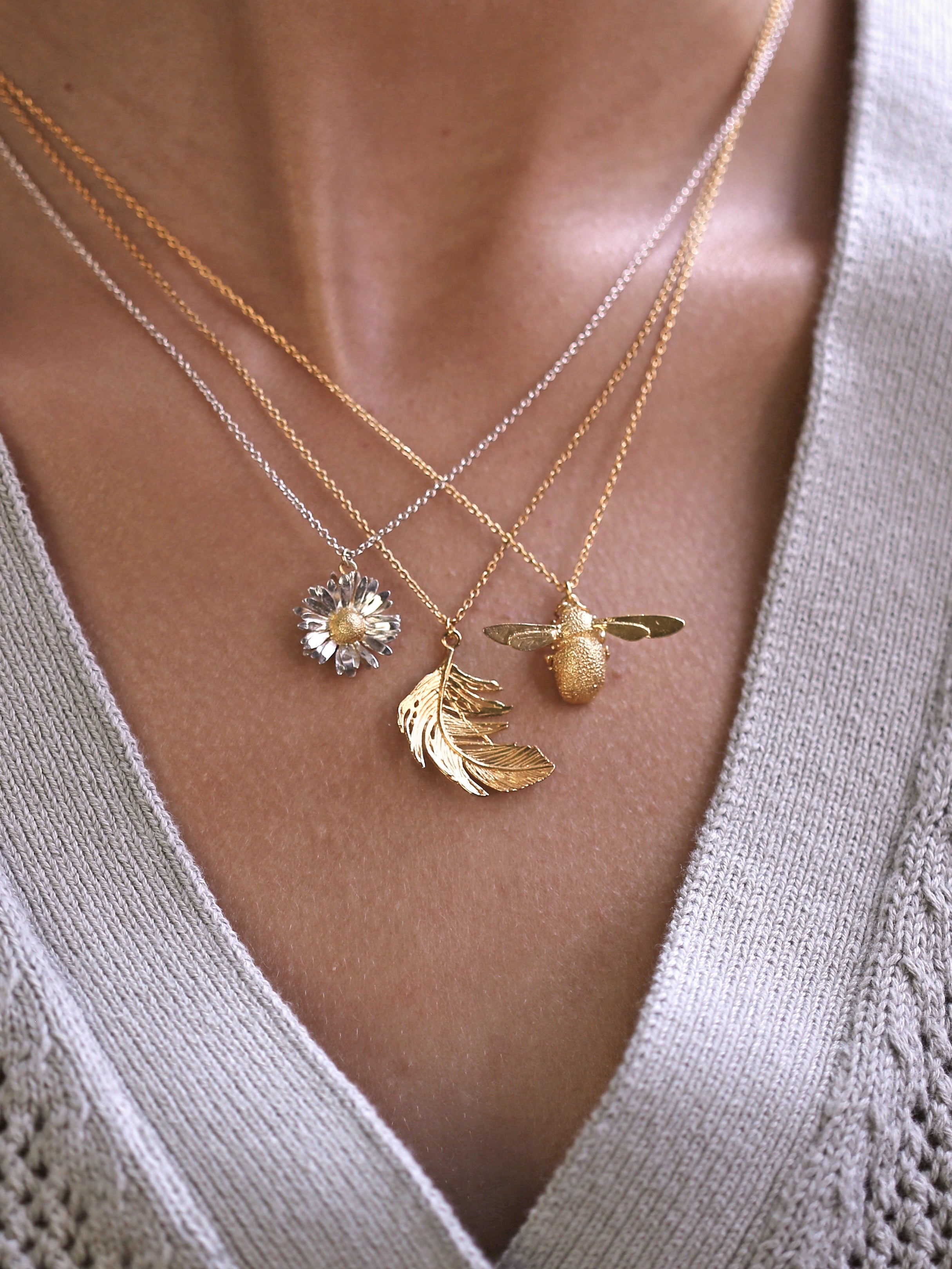 Little Feather Inline Necklace - image 2