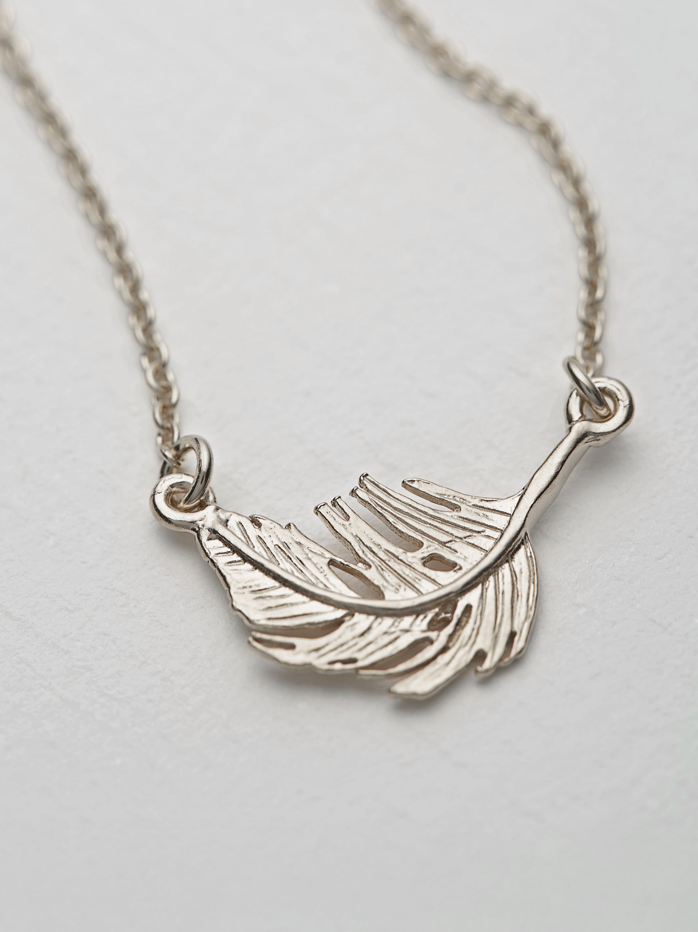 Little Feather Inline Necklace - image 8 | silver