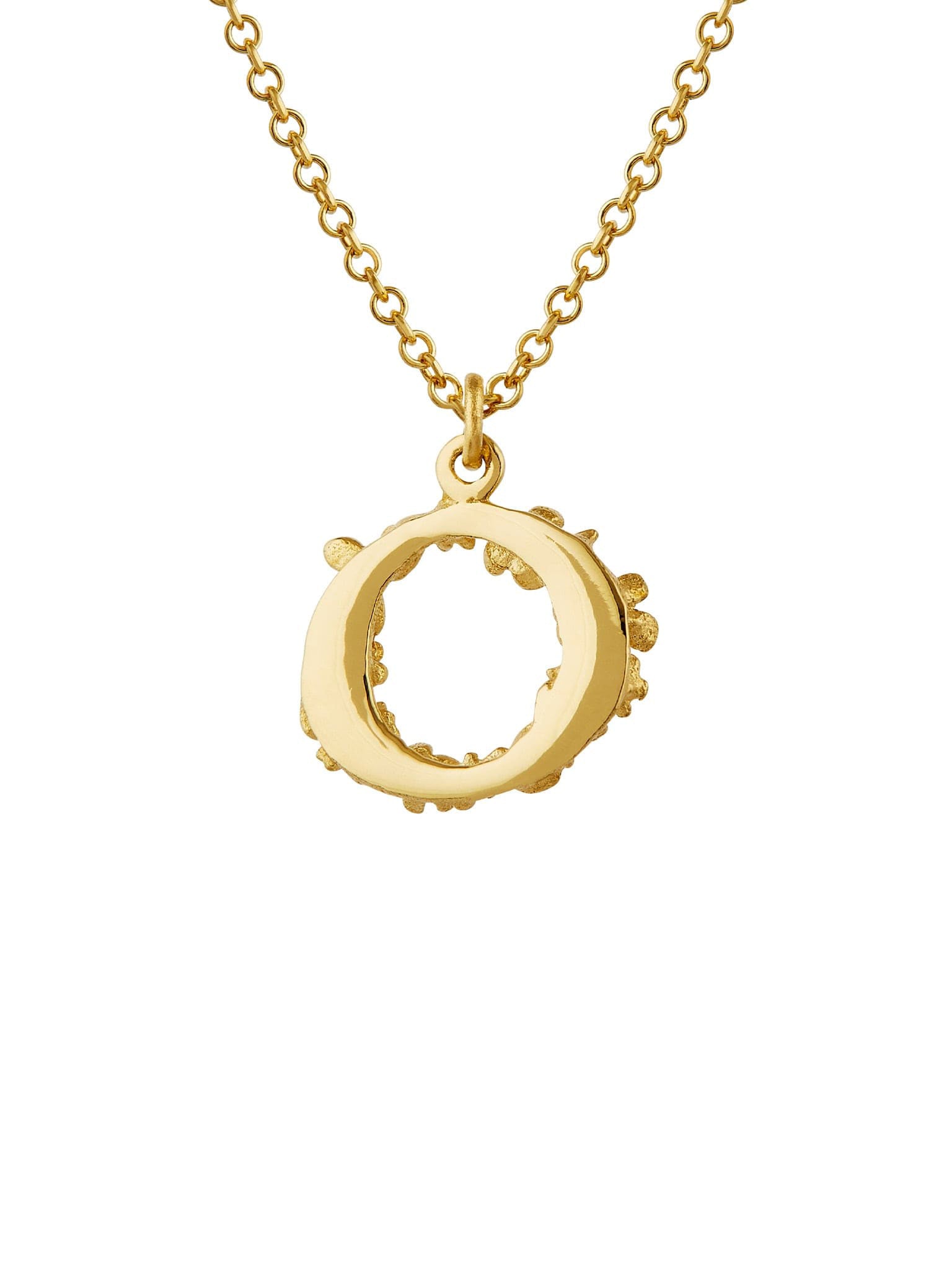 Teeny Tiny Floral Letter O Necklace - image 4 | 18ct yellow gold