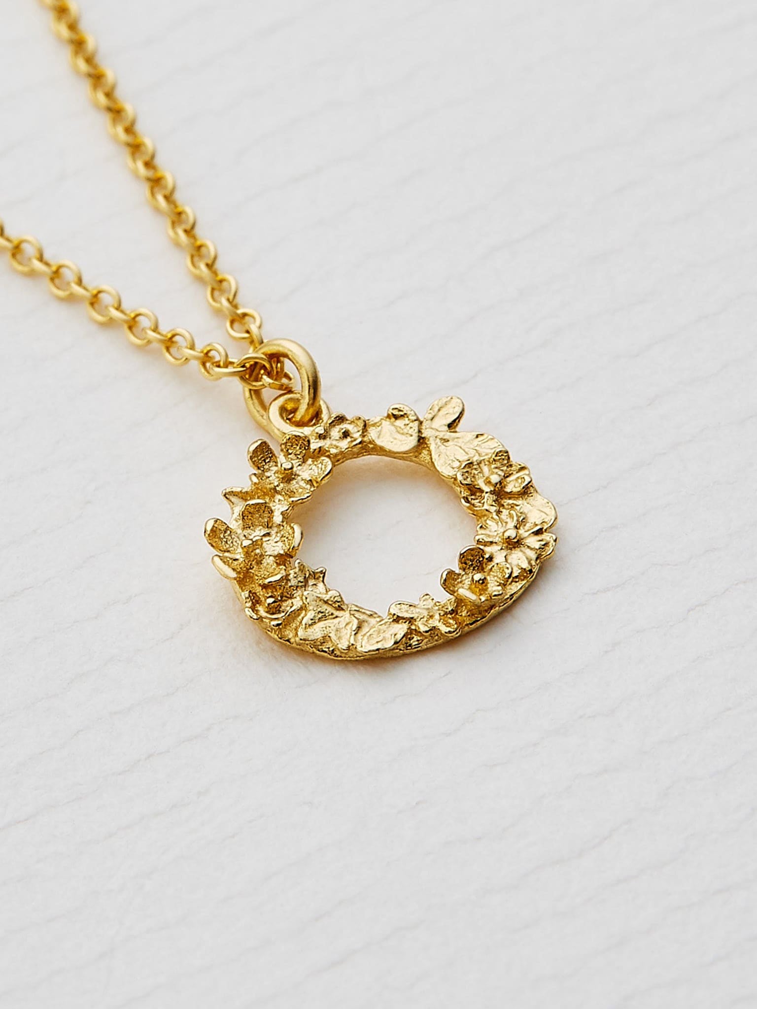 Teeny Tiny Floral Letter O Necklace - image 3 | 18ct yellow gold