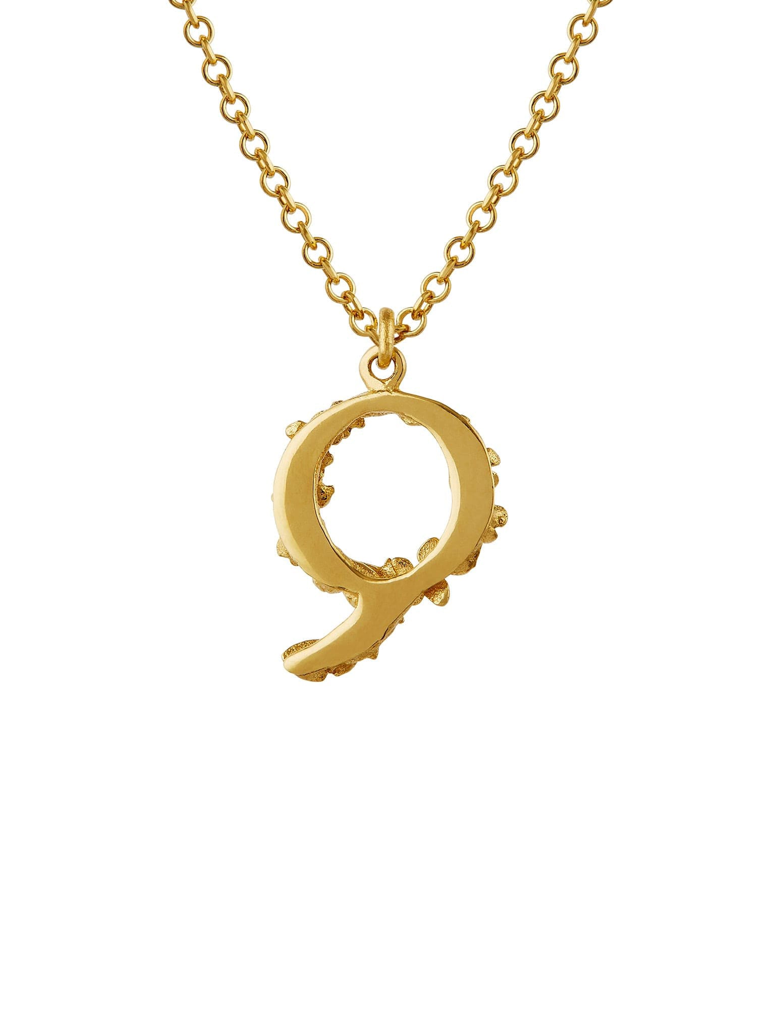 Teeny Tiny Floral Letter Q Necklace - image 4 | 18ct yellow gold