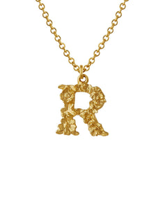 Teeny Tiny Floral Letter R Necklace