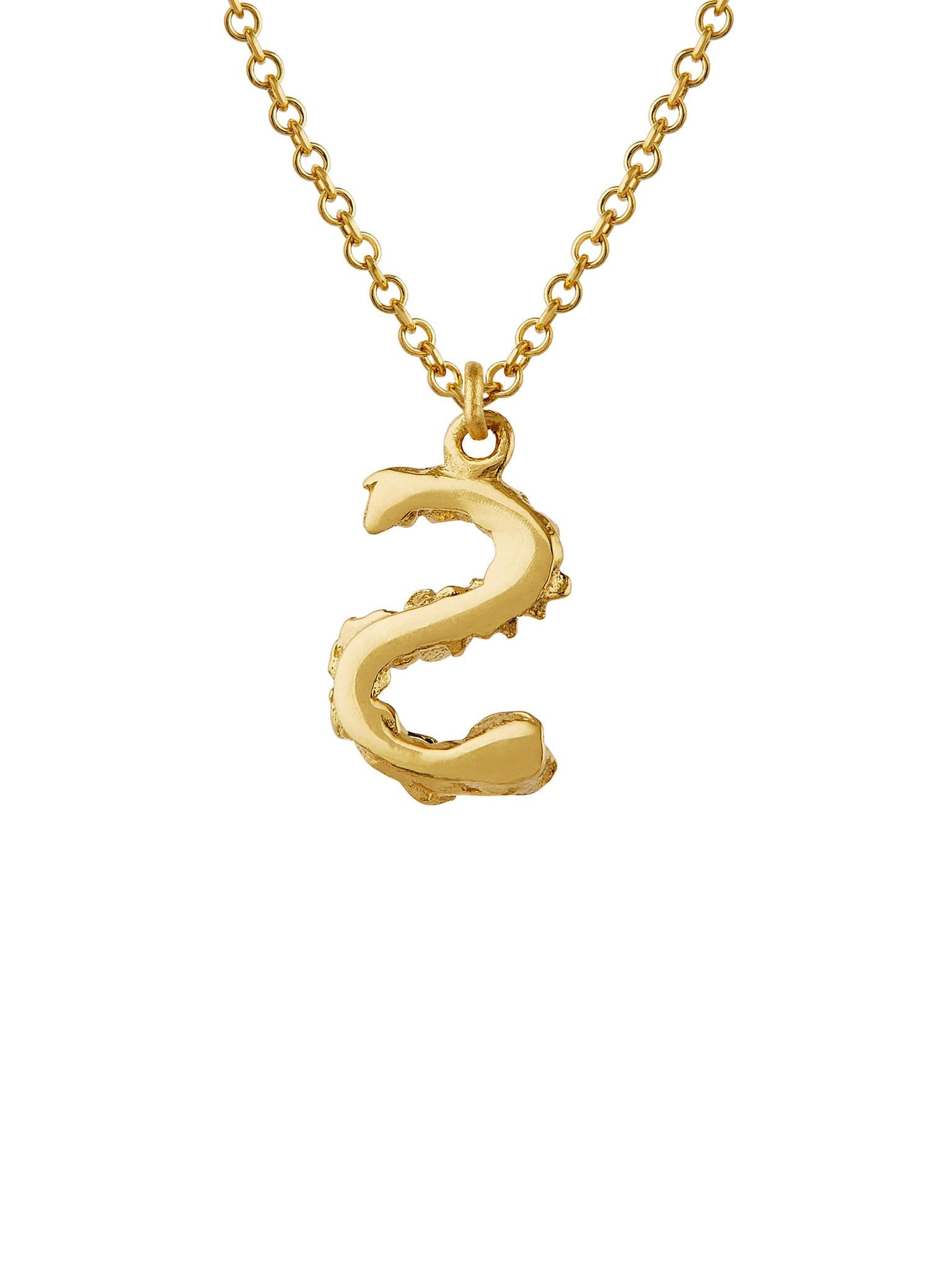 Teeny Tiny Floral Letter S Necklace - image 4 | 18ct yellow gold