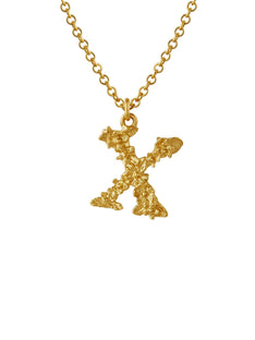 Teeny Tiny Floral Letter X Necklace