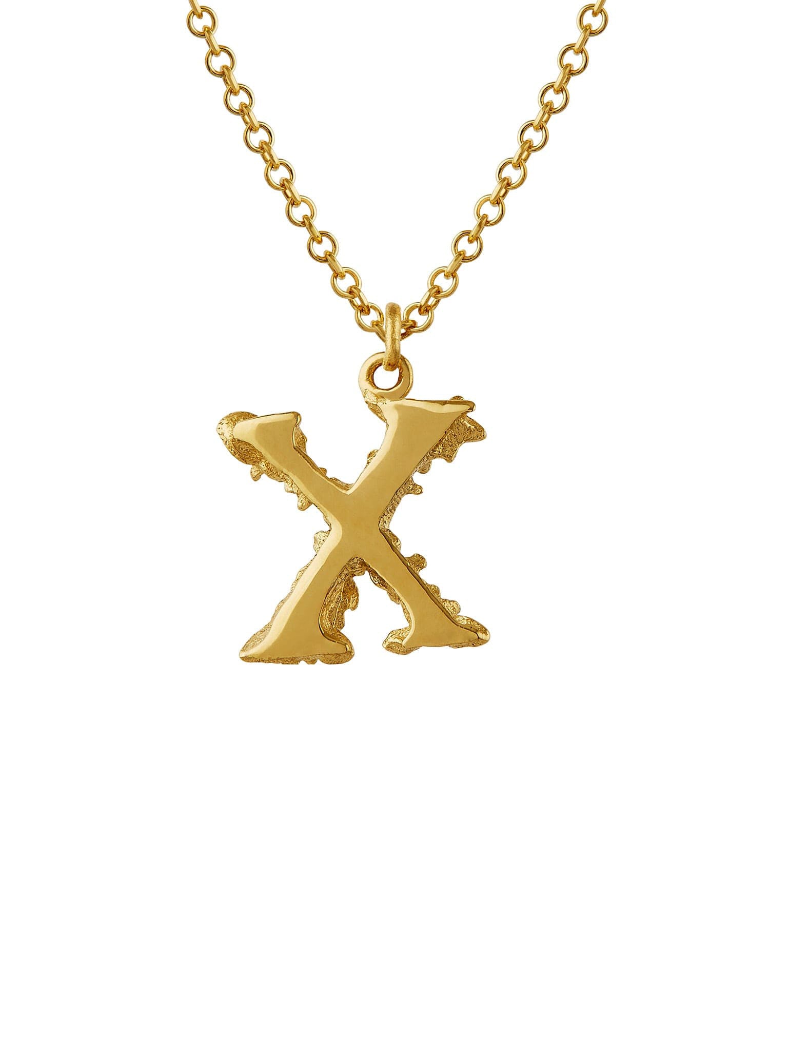 Teeny Tiny Floral Letter X Necklace - image 4 | 18ct yellow gold