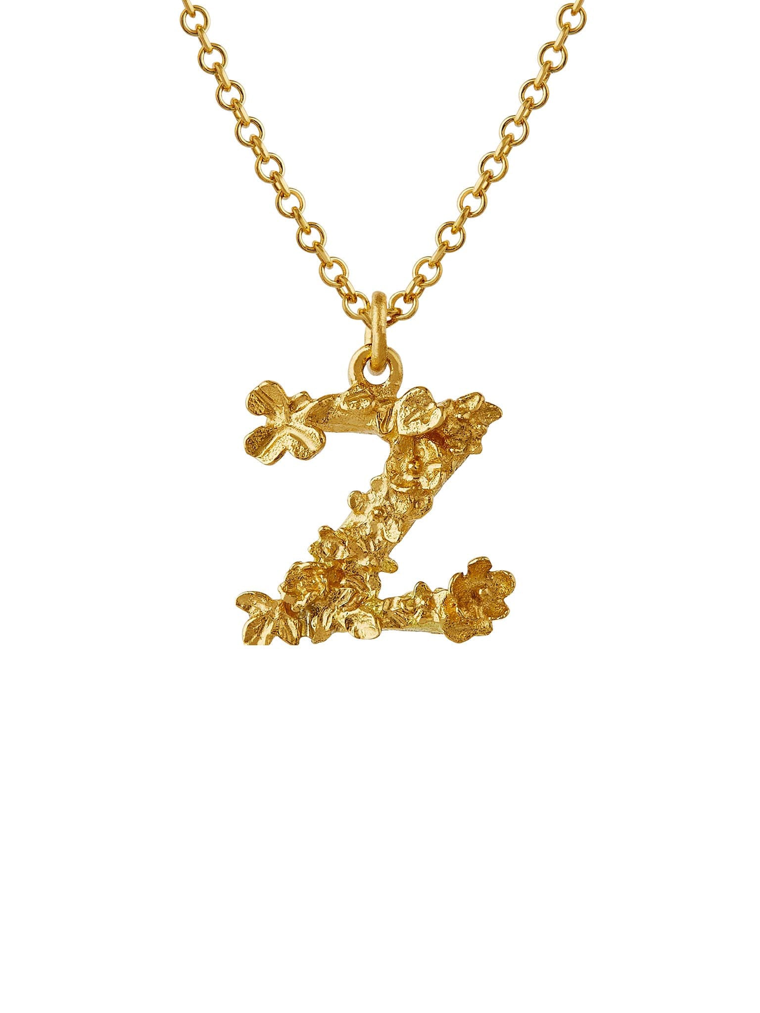 Teeny Tiny Floral Letter Z Necklace - image 1 | 18ct yellow gold