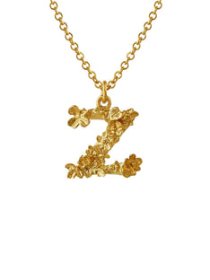 Teeny Tiny Floral Letter Z Necklace