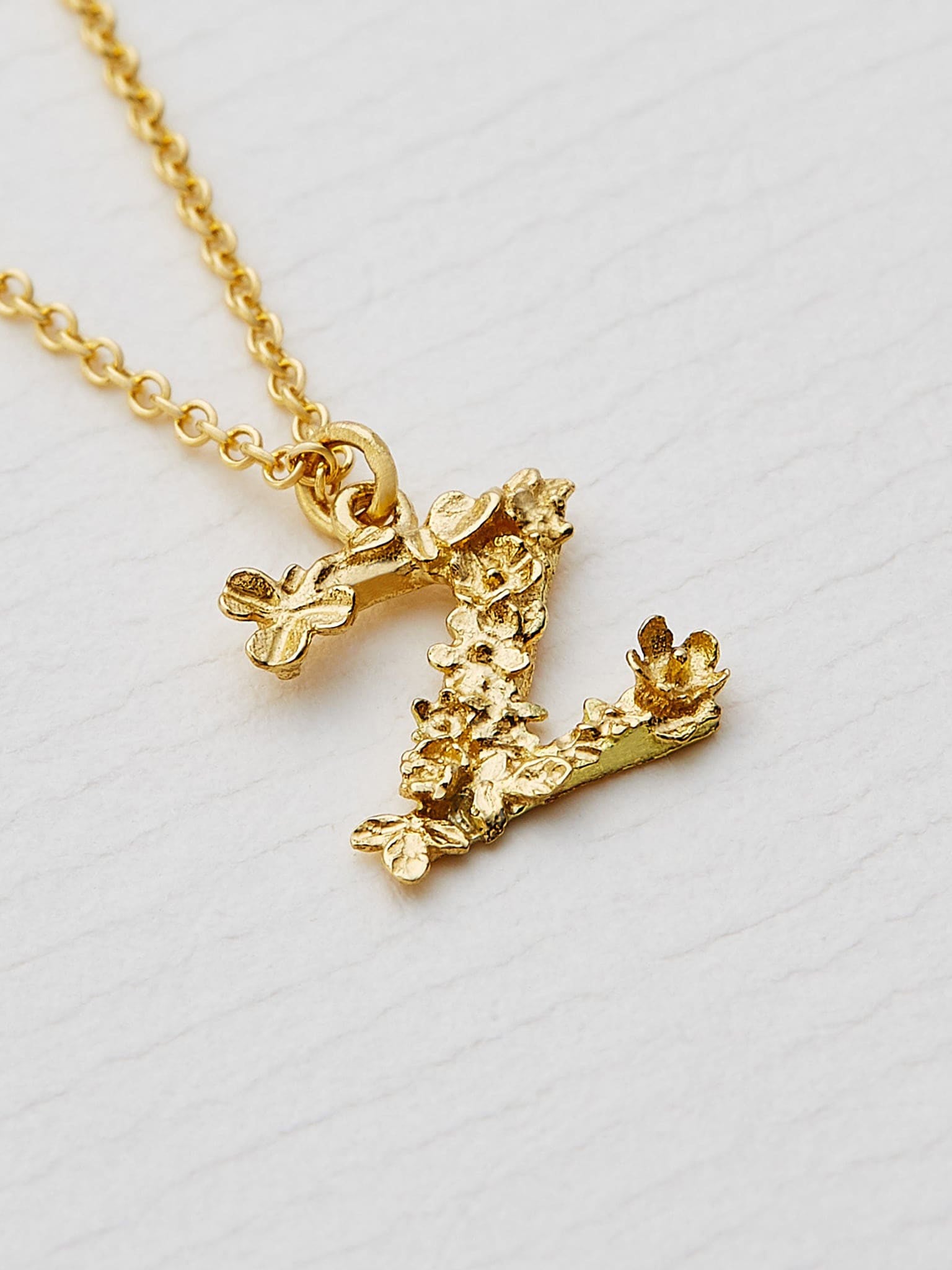 Teeny Tiny Floral Letter Z Necklace - image 3 | 18ct yellow gold