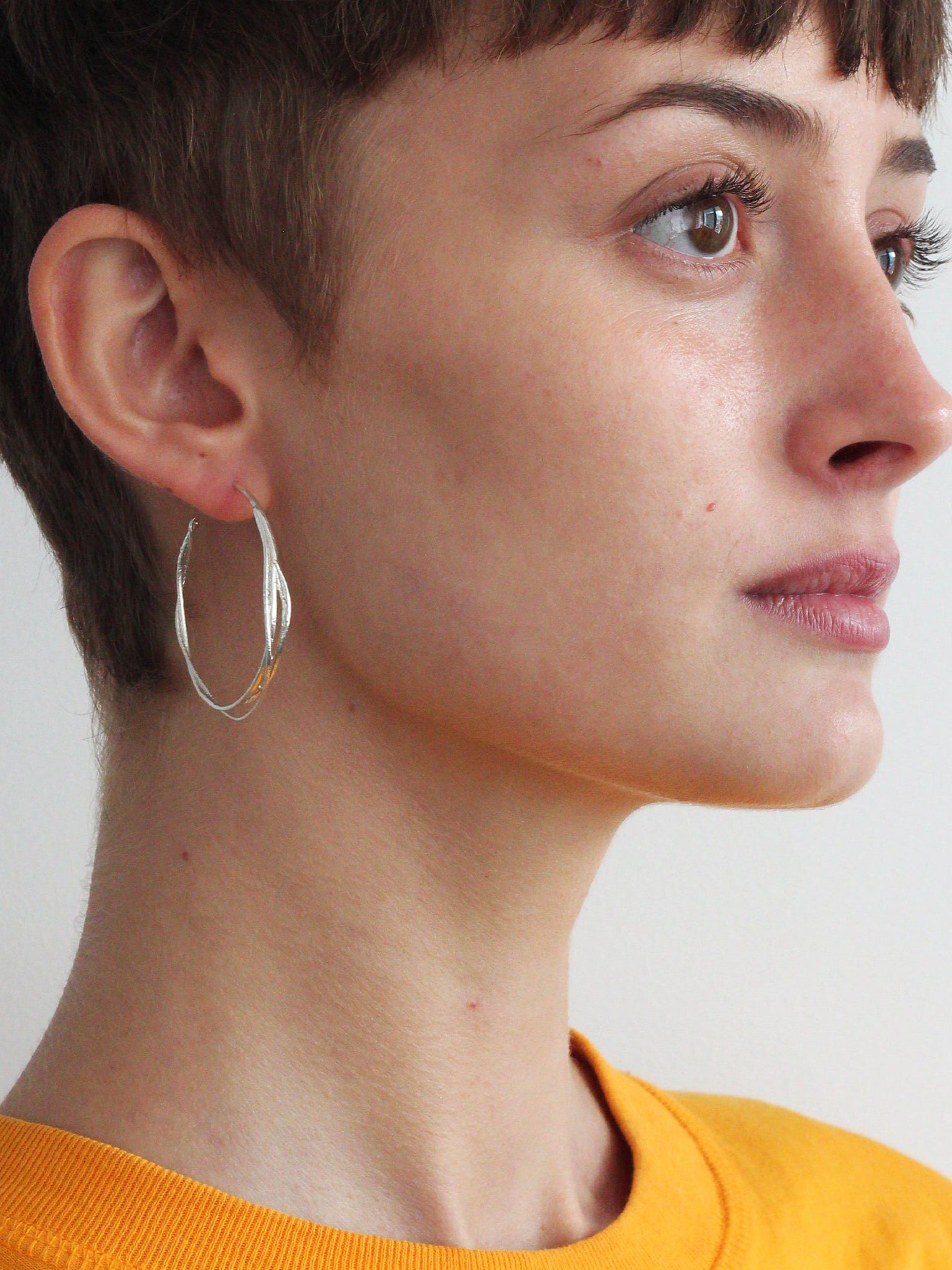 Fine Twist Hoop Earrings - image 2