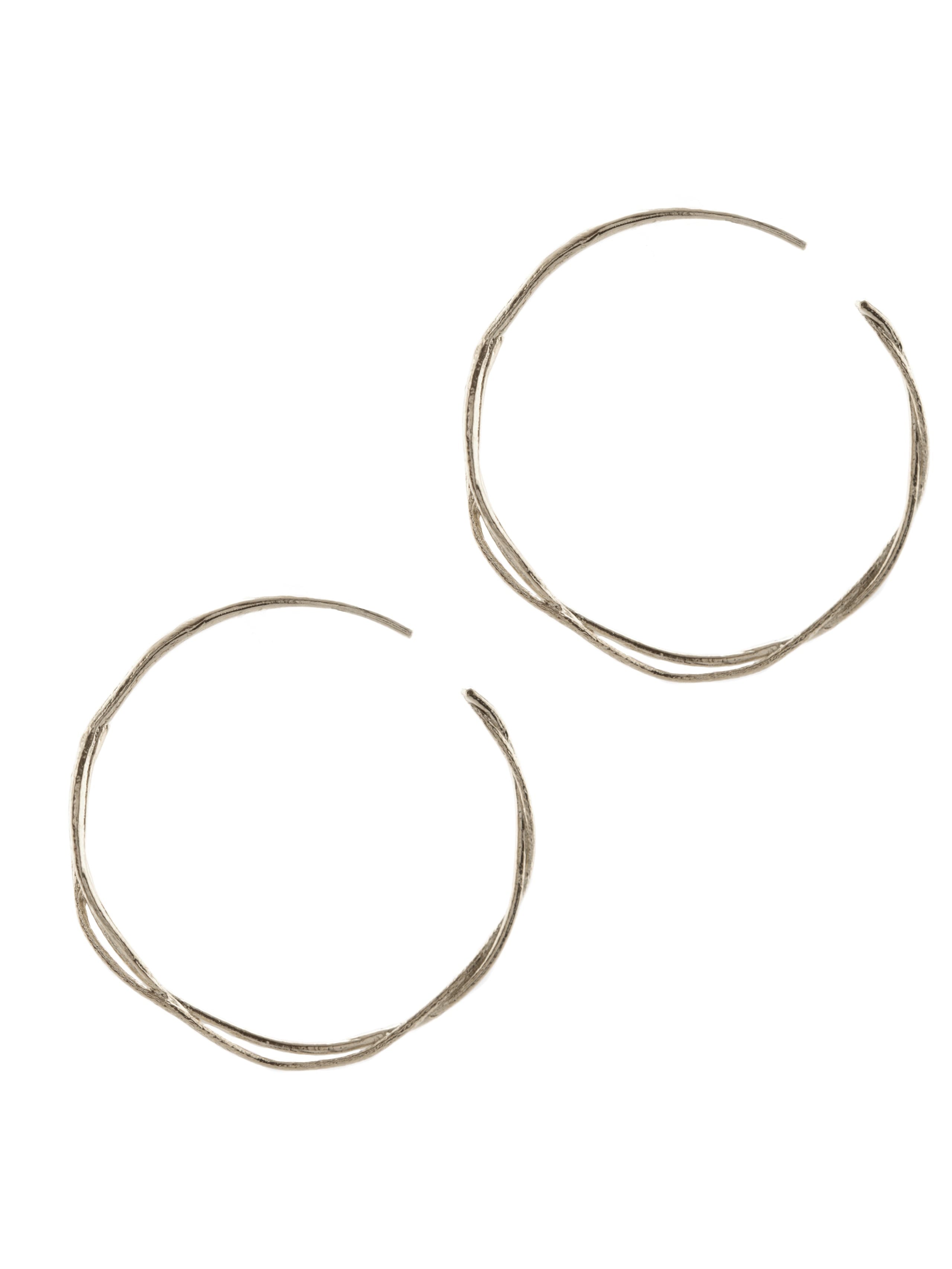 Fine Twist Hoop Earrings - image 4 | silver