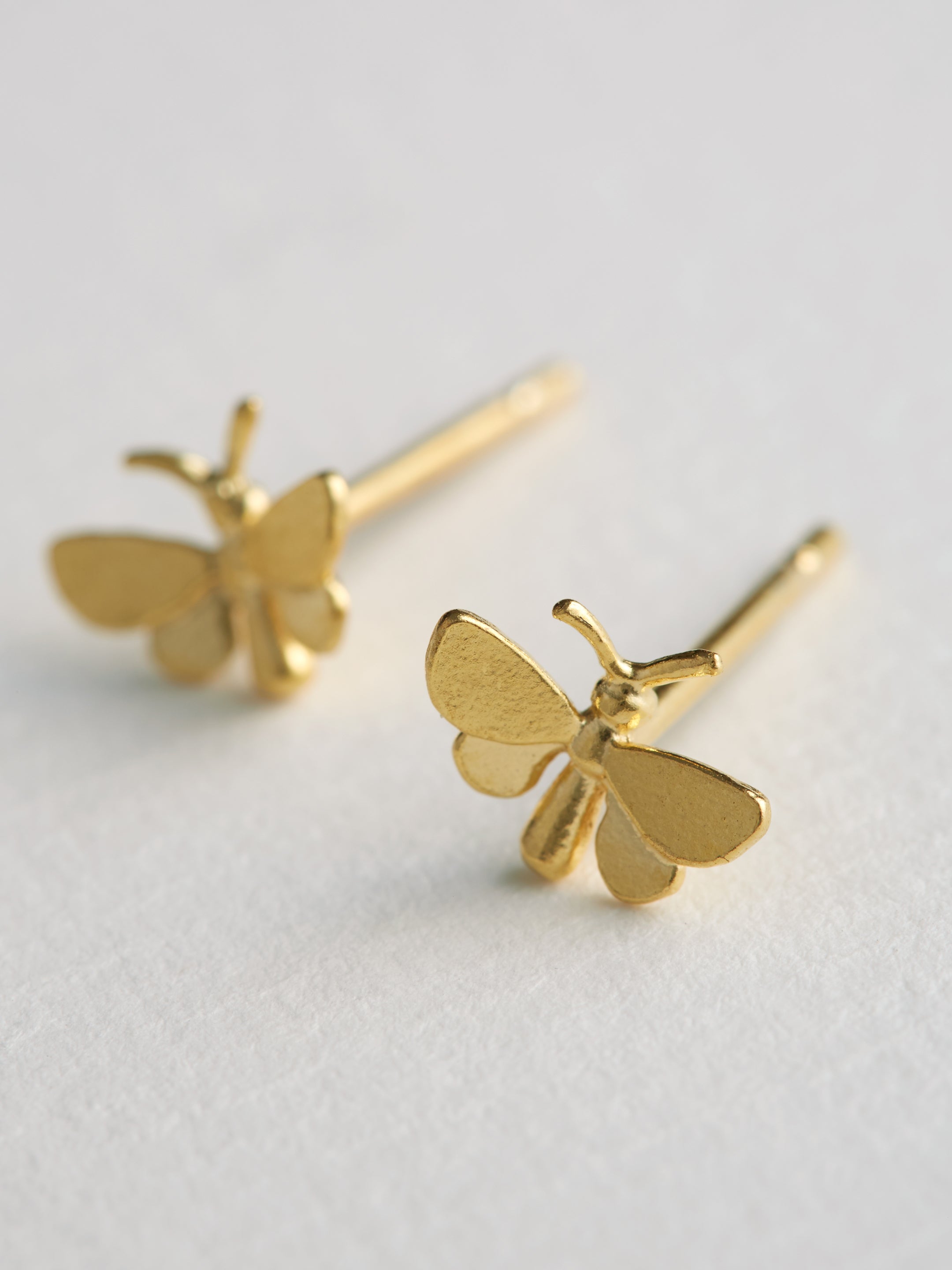 Tiny Butterfly Stud Earrings - image 2 | gold plate